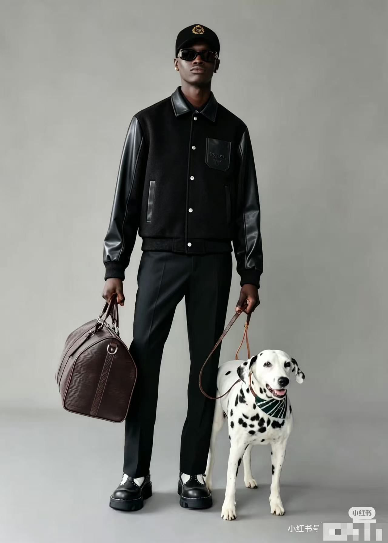 Pra leather sleeve varsity jacket