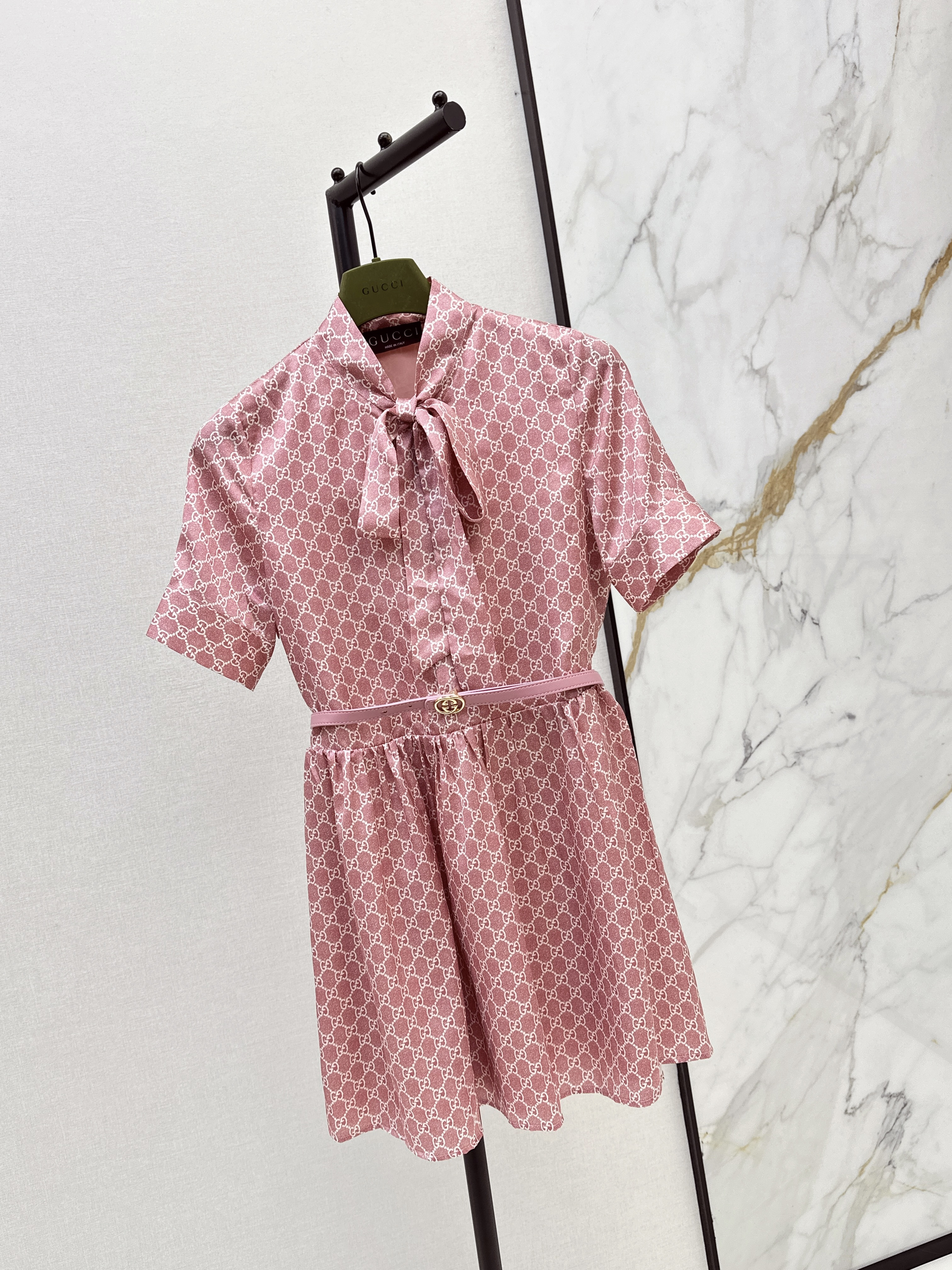 Guc 26ss print ribbon dress