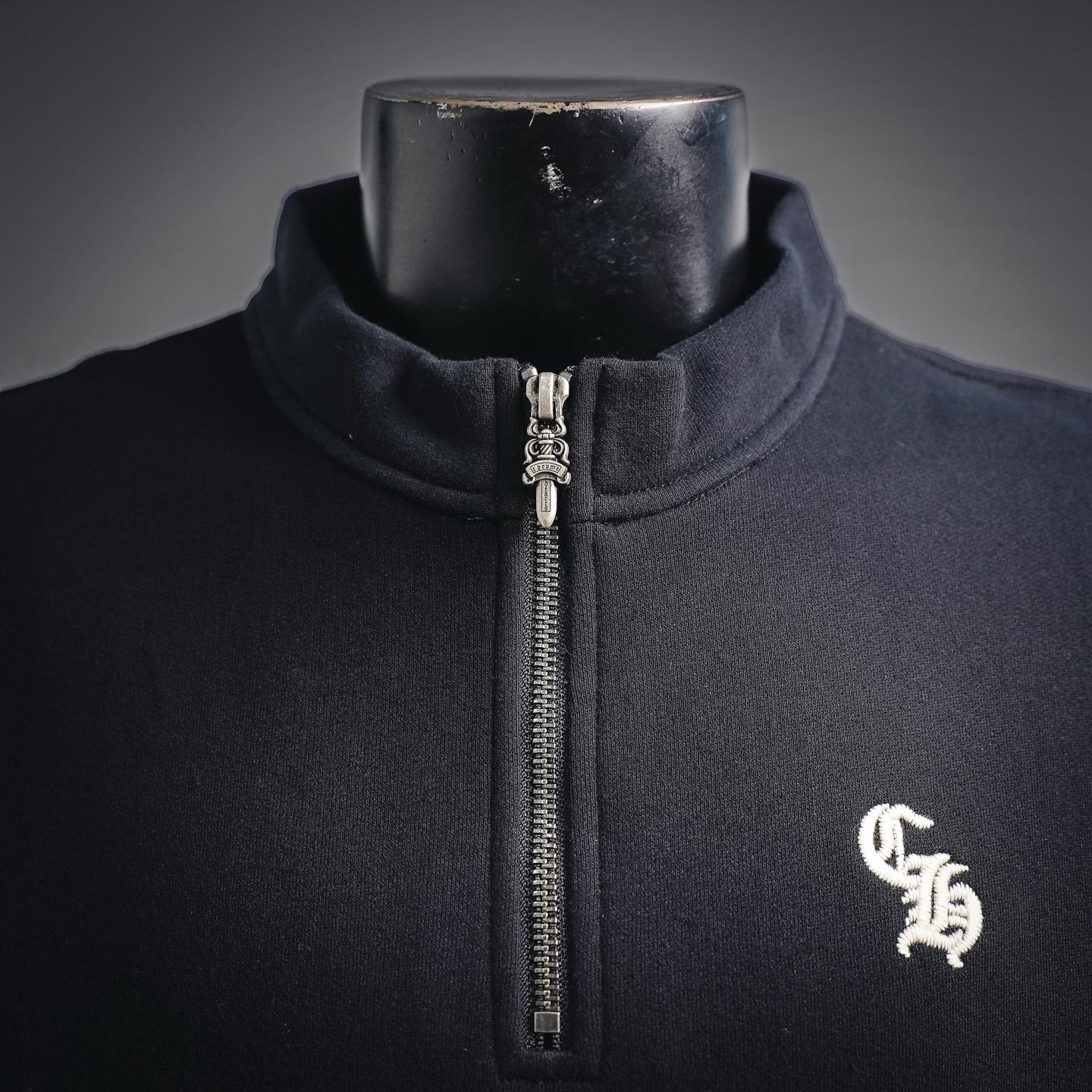 Chrome zip-up embroidered sweatshirt