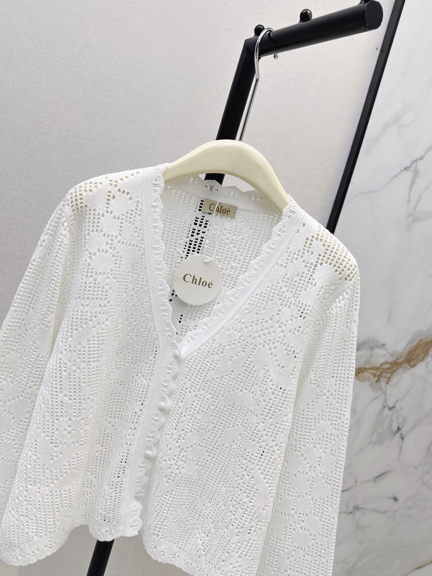 Chol 26fw hollow knit cardigan