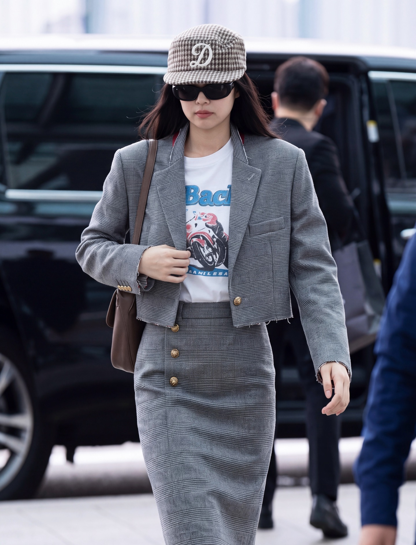 Chan 26fw check cropped jacket