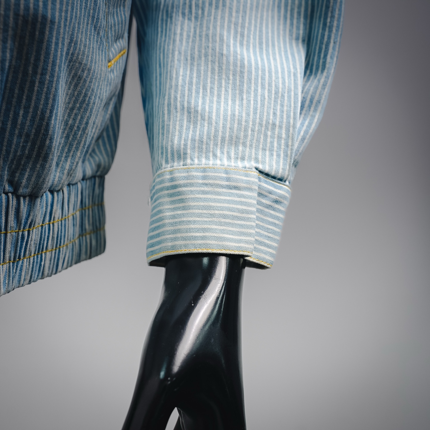 Miu vertical stripe denim zip jacket