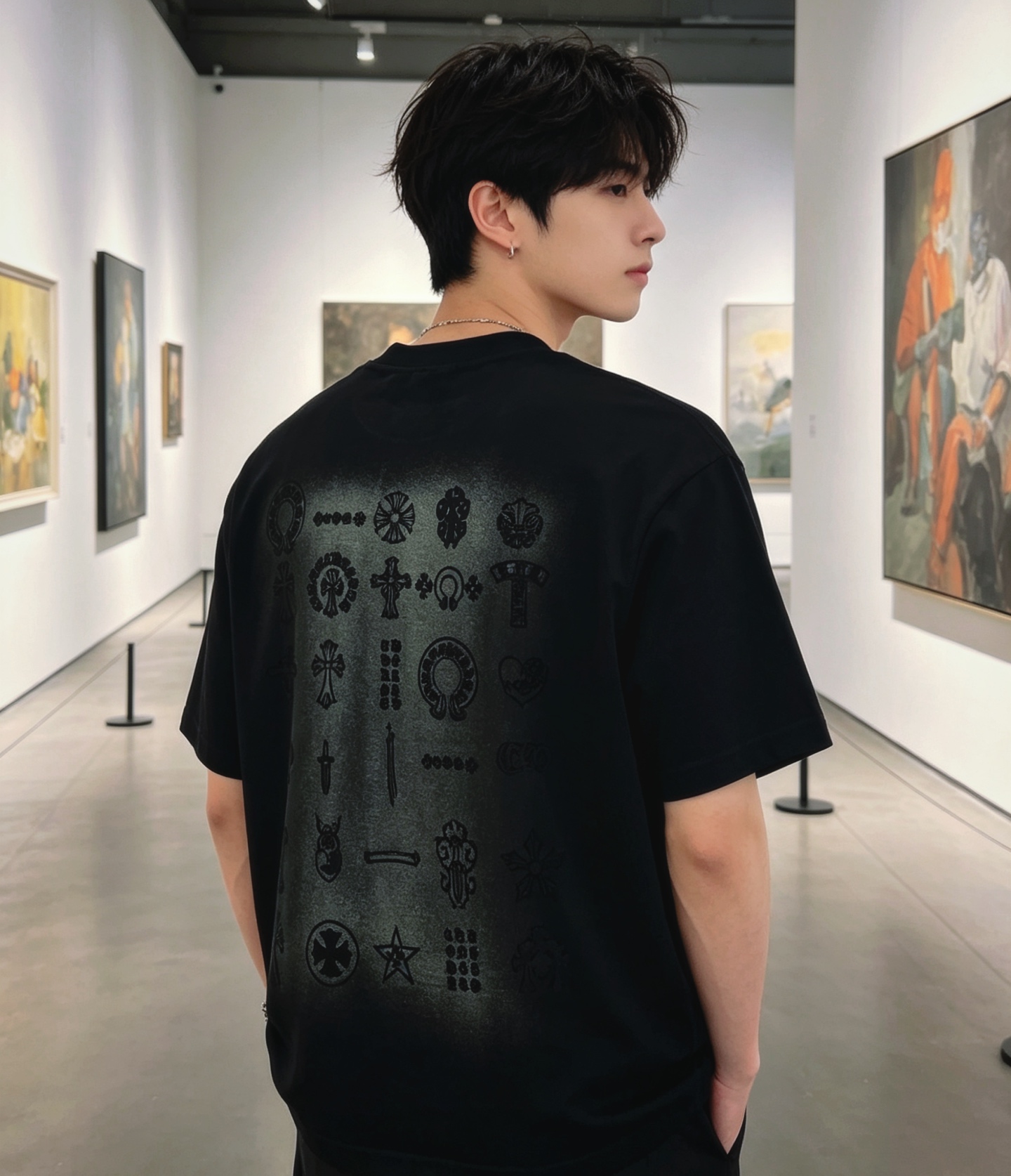 Chrome all-over washed t-shirt