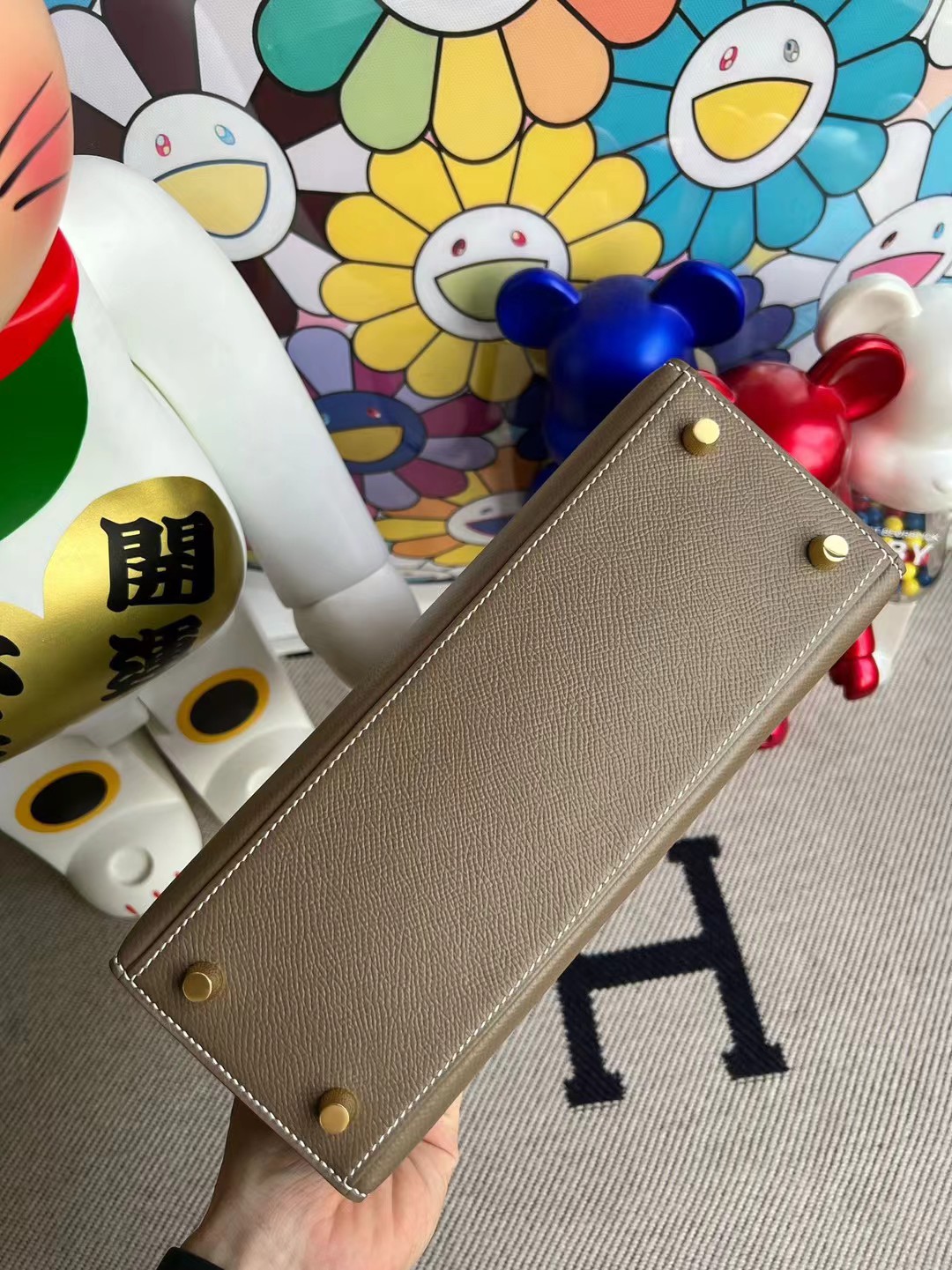 Herm kelly 25cm epsom gold