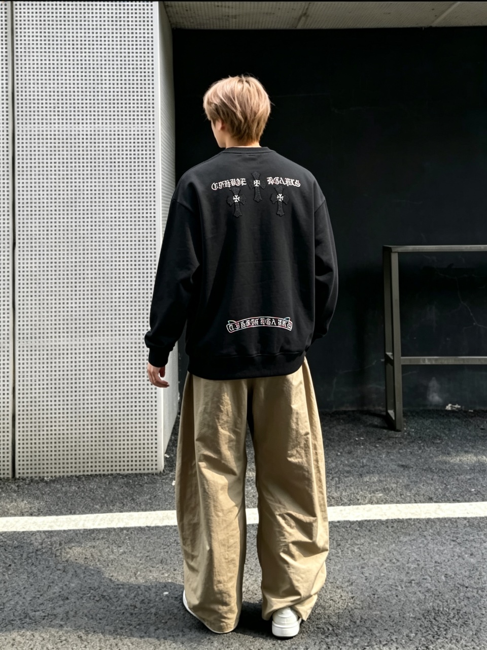 Chrome embroidered gothic sweatshirt