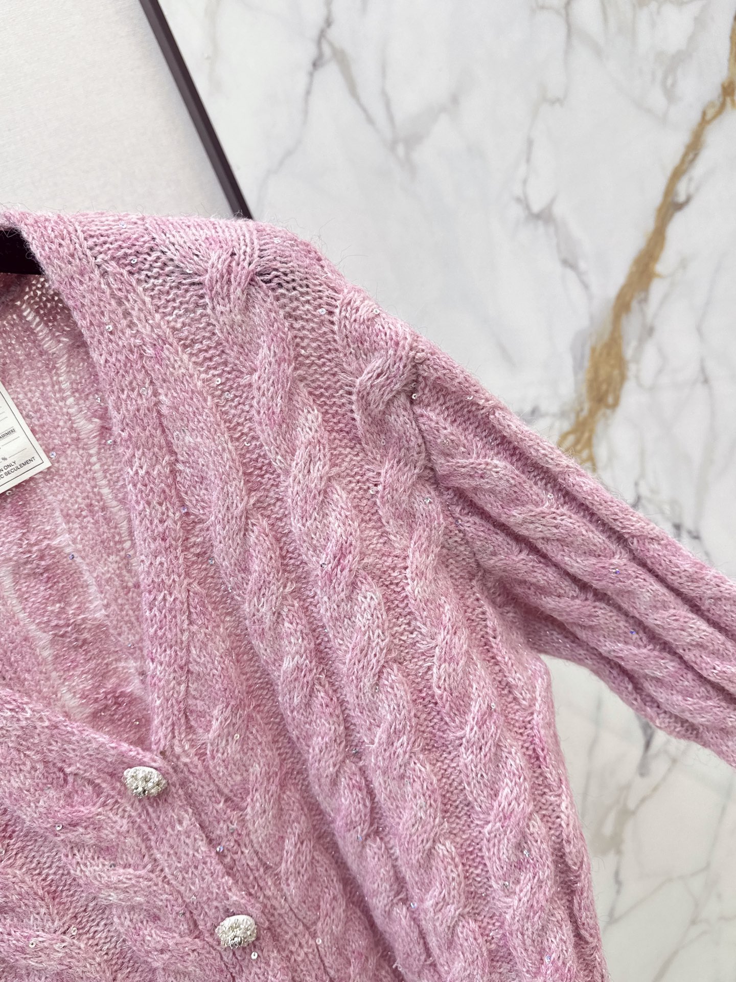 Chan 26fw cable jacquard cardigan