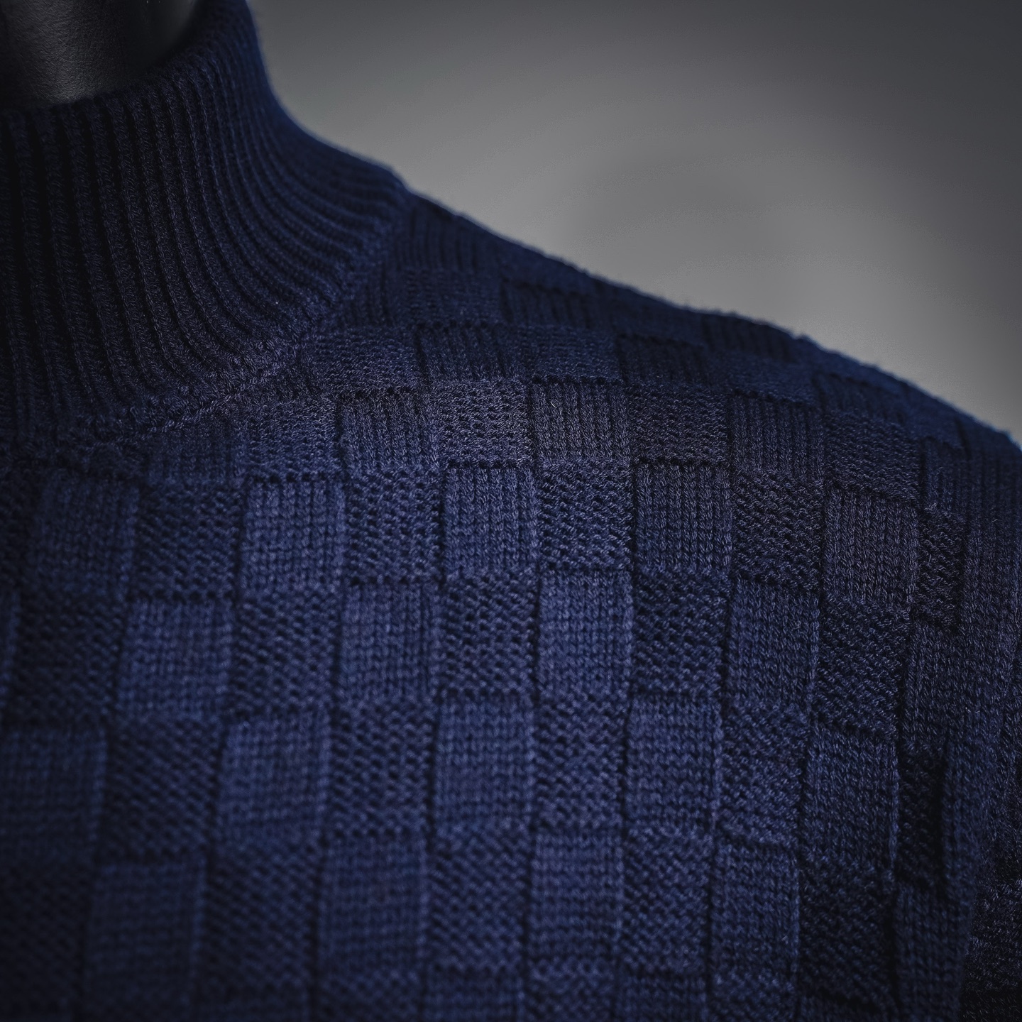 Louis checkerboard half-zip sweate