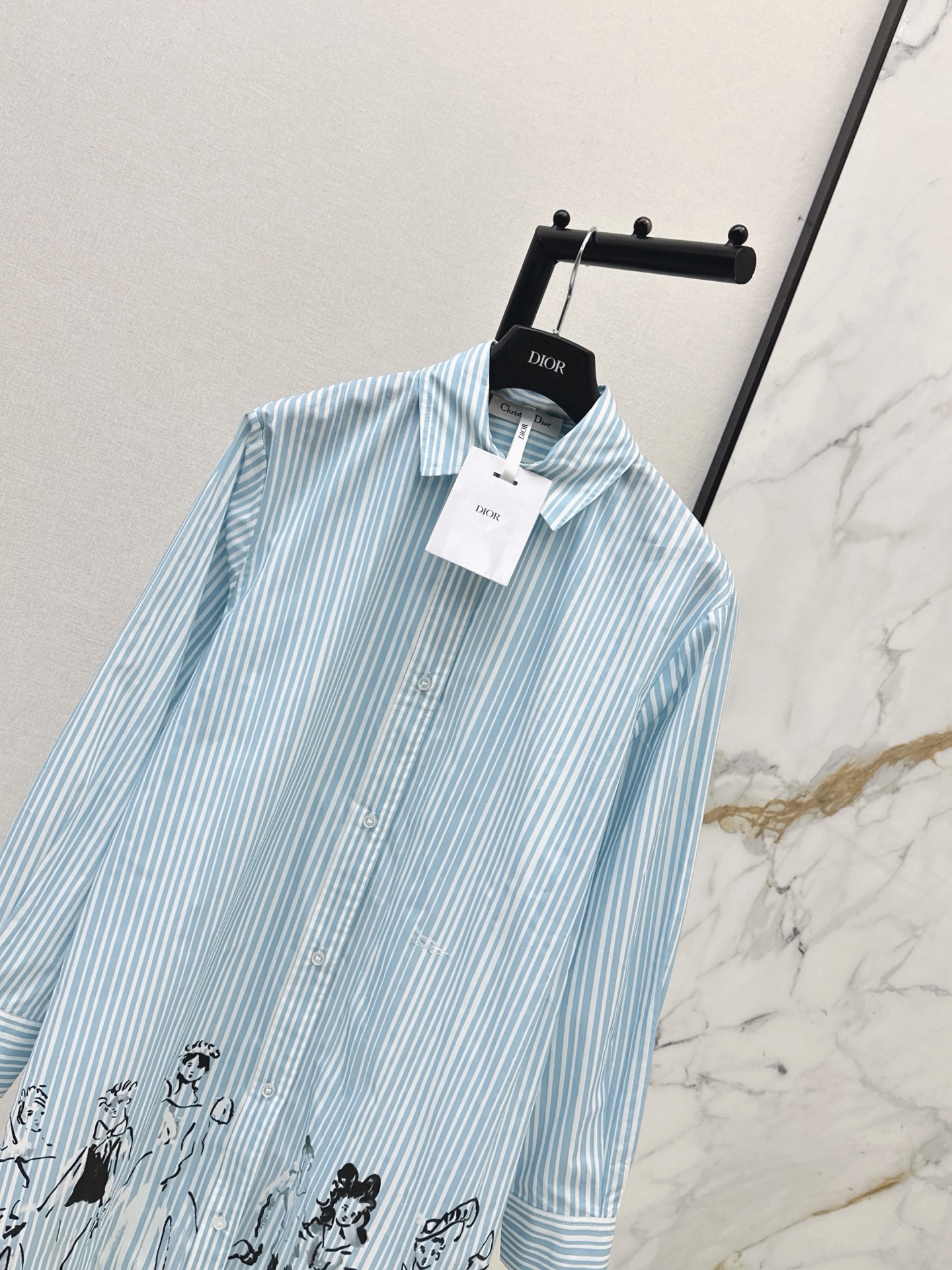 CD 26ss stripe print shirt dress