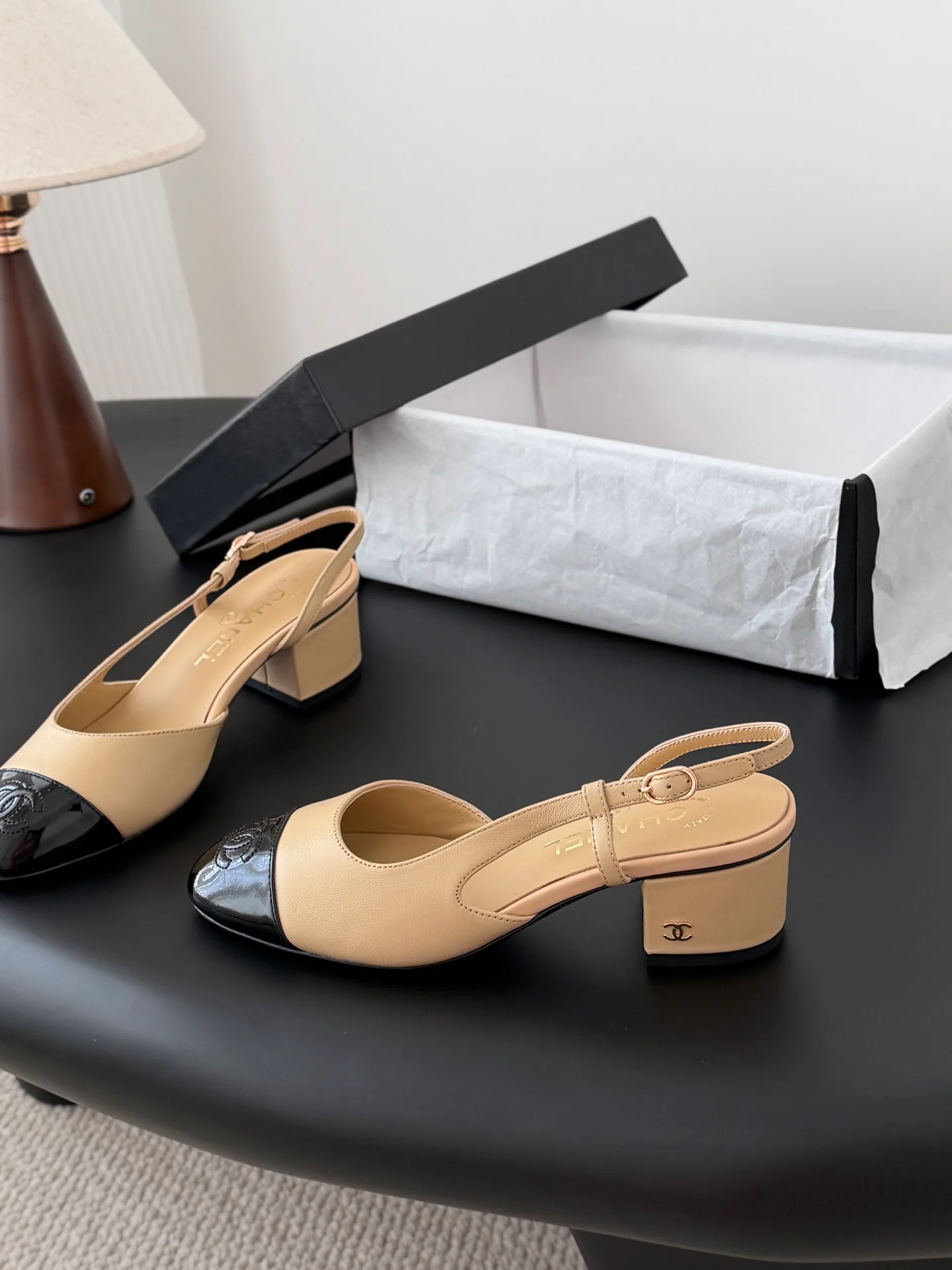 Chan 25fw slingback chunky mary jane shoes