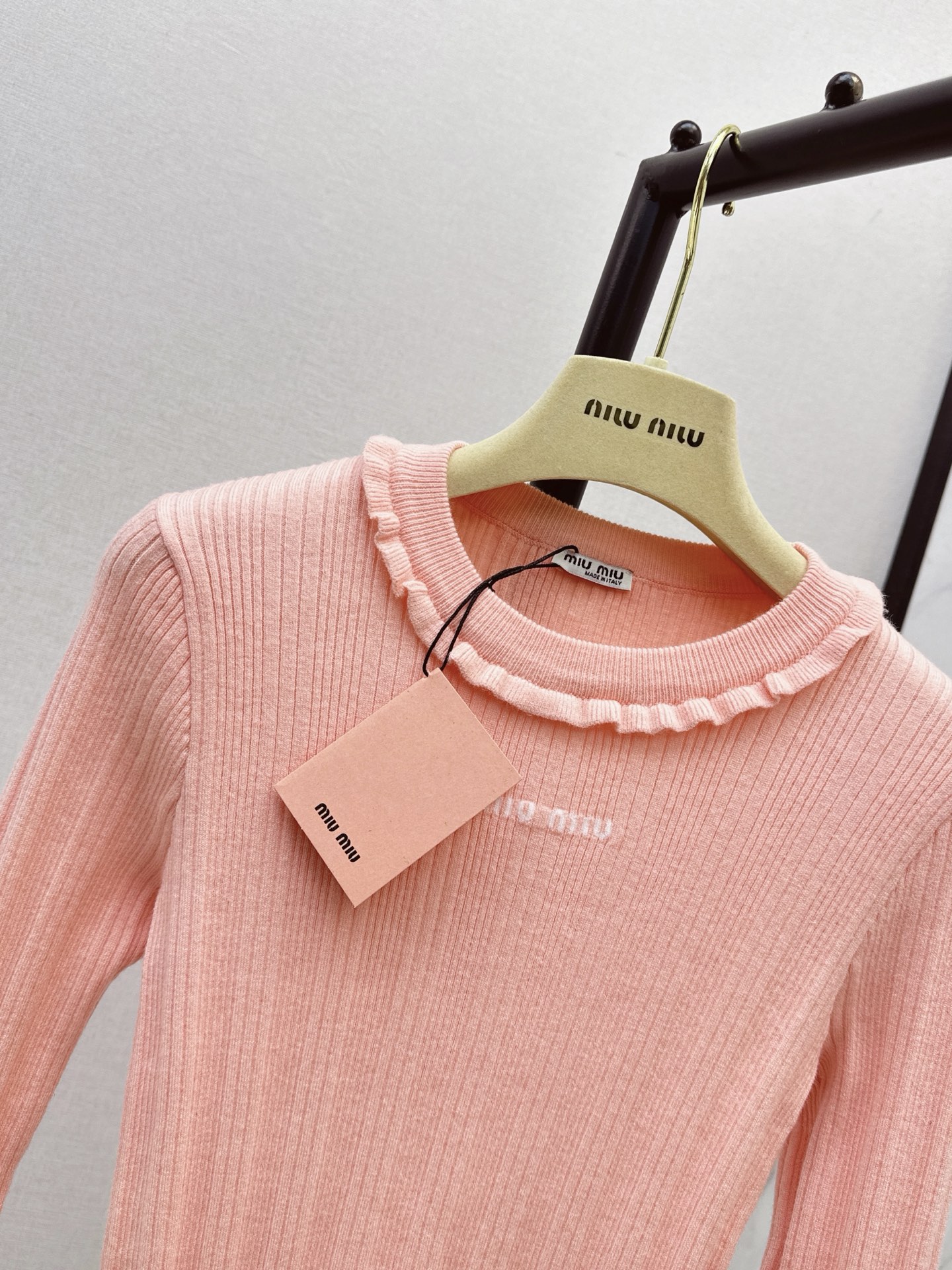 Miu 26fw slim-fit knit basic tee