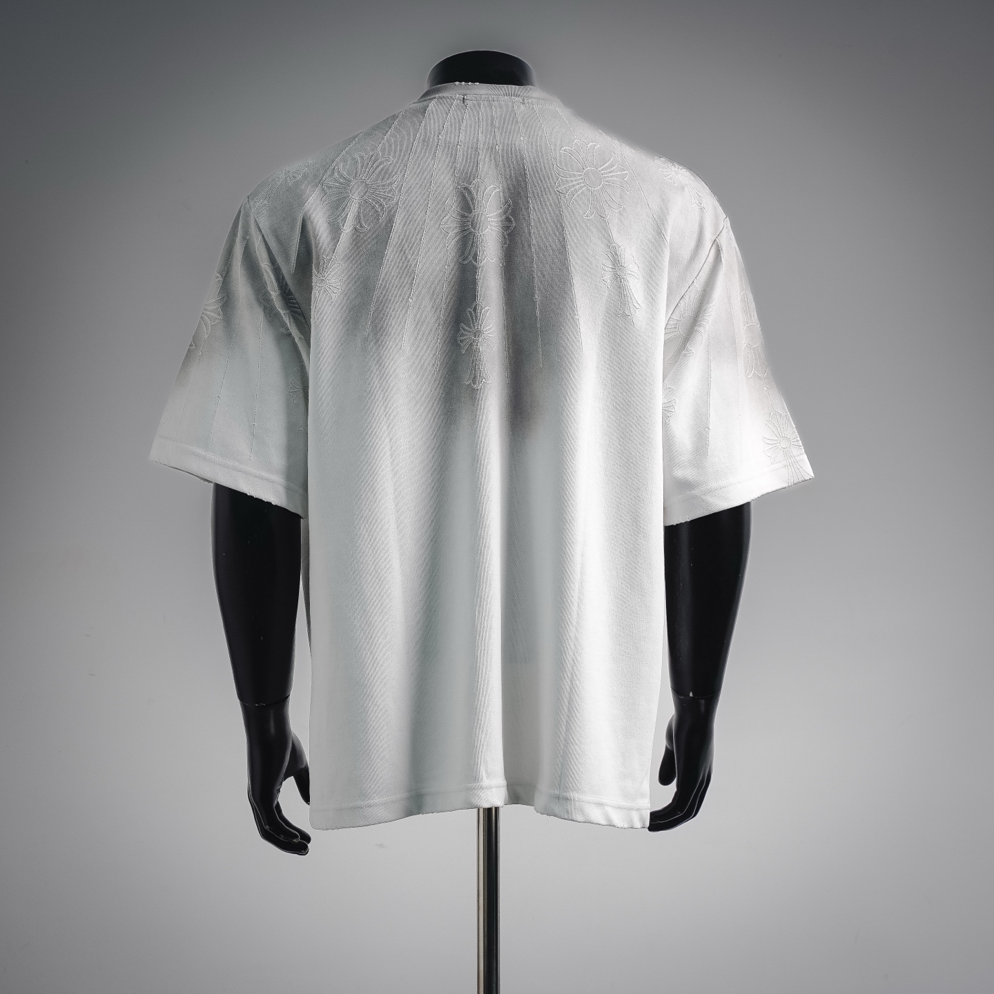 Chrome washed ripped t-shirt