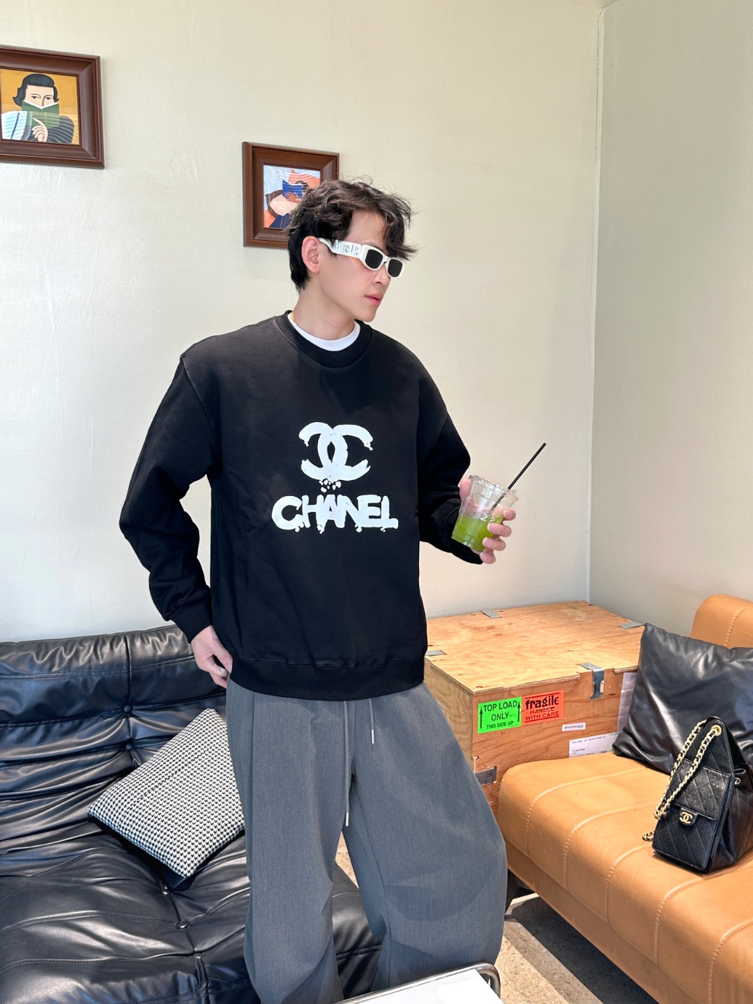 Chan logo print sweatshirt