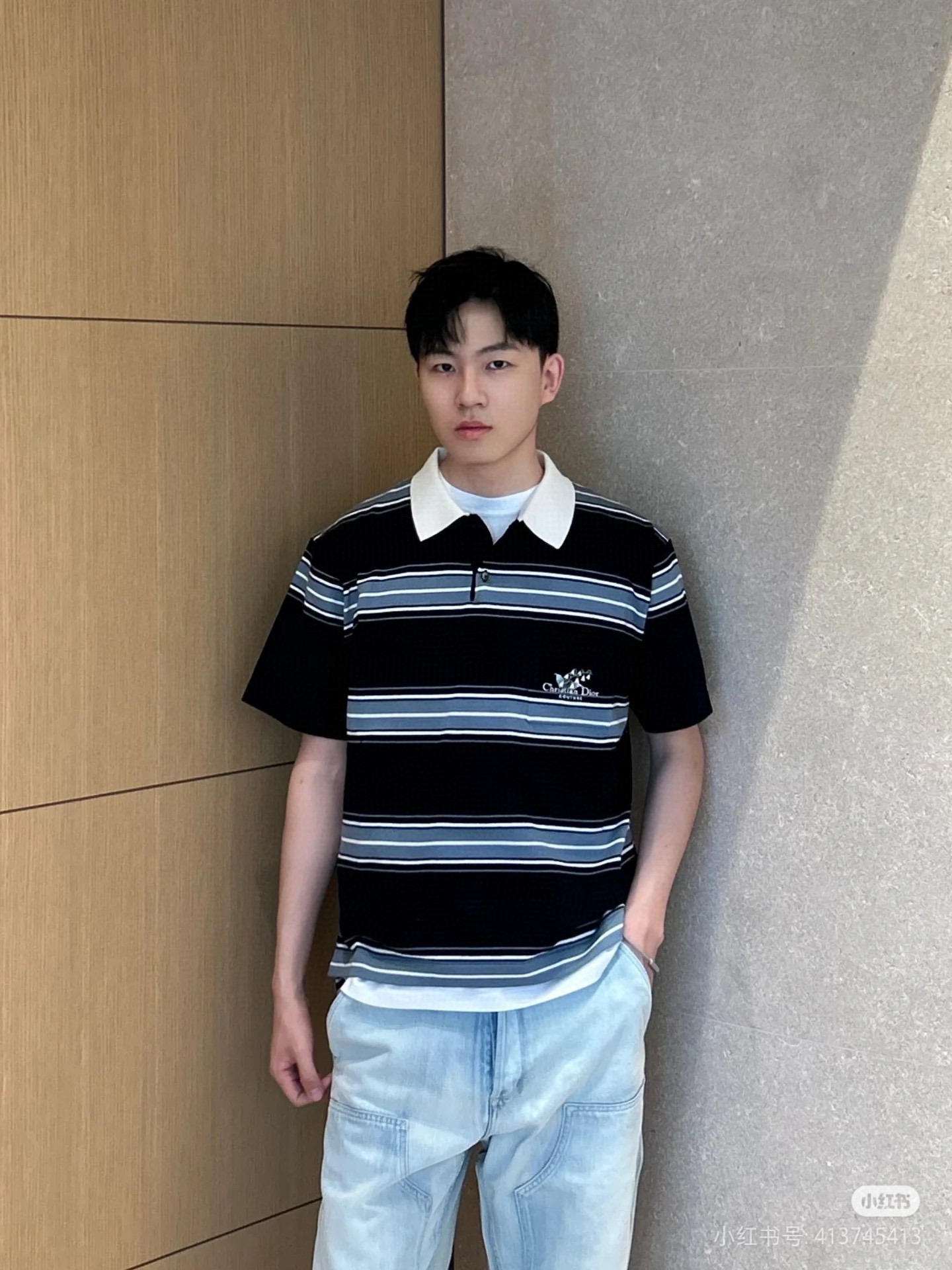 CD embroidered knitted t-shirt