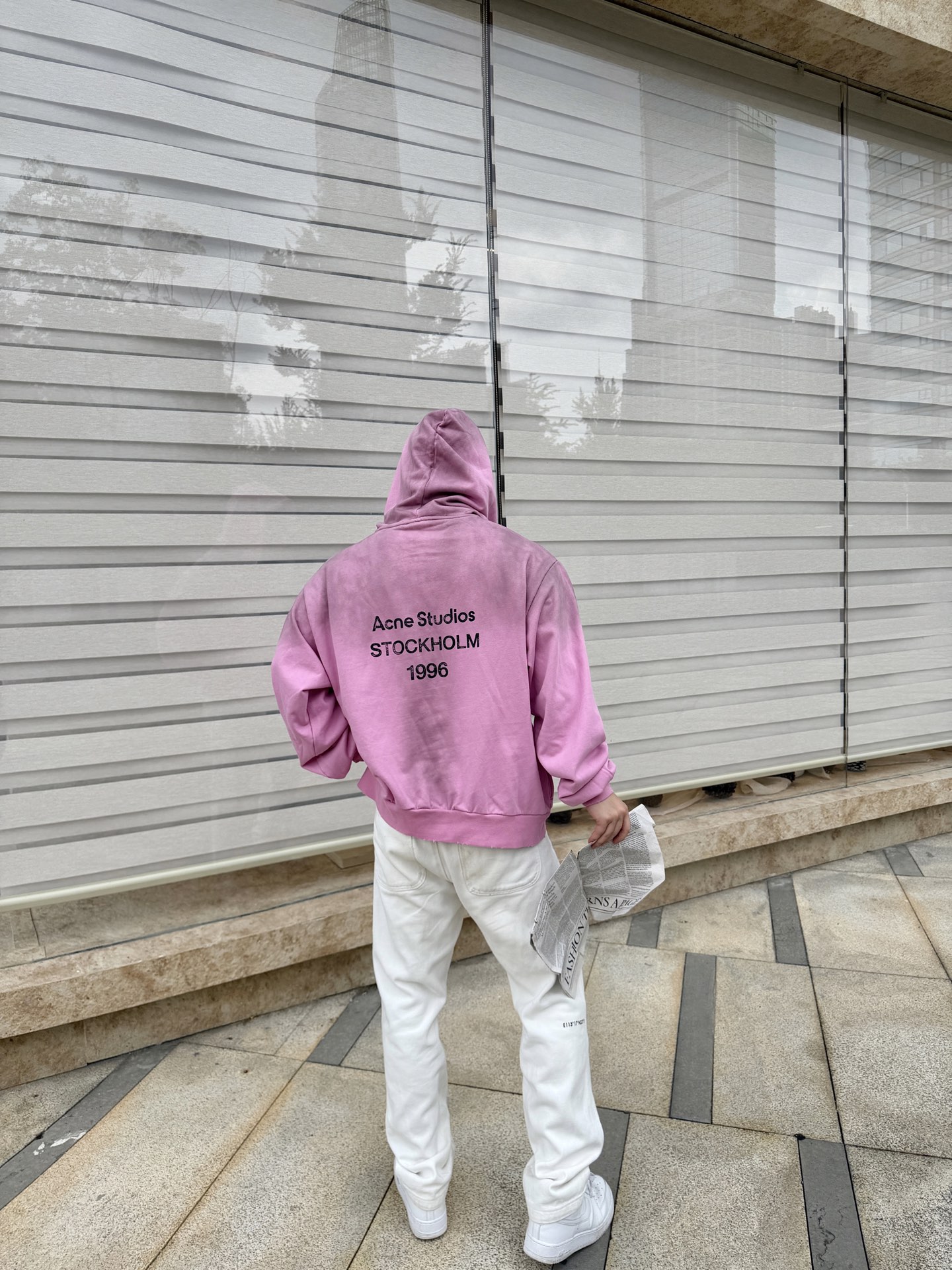 Acne washed letter hoodie