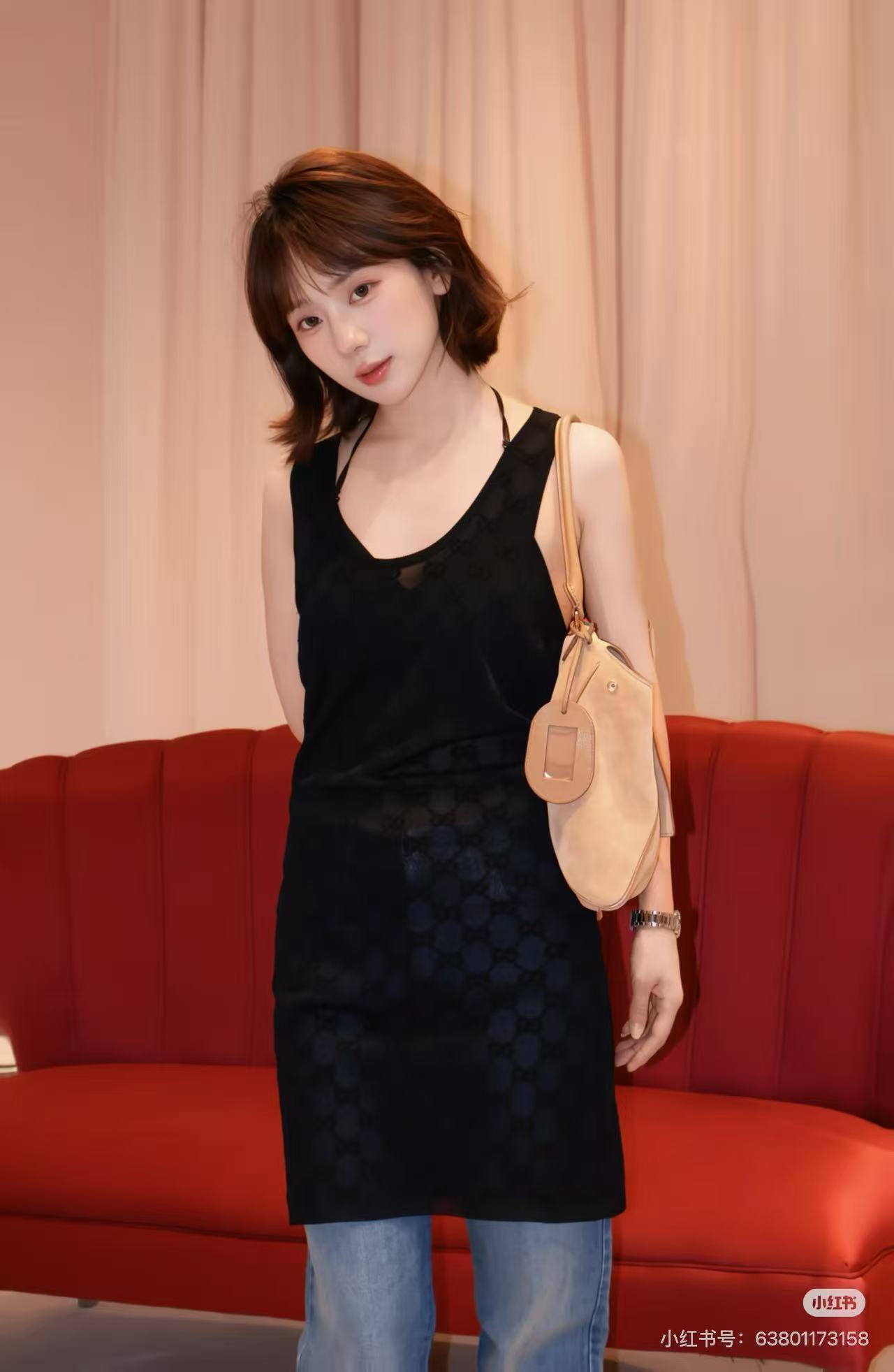 Guc 26ss sleeveless lace dress