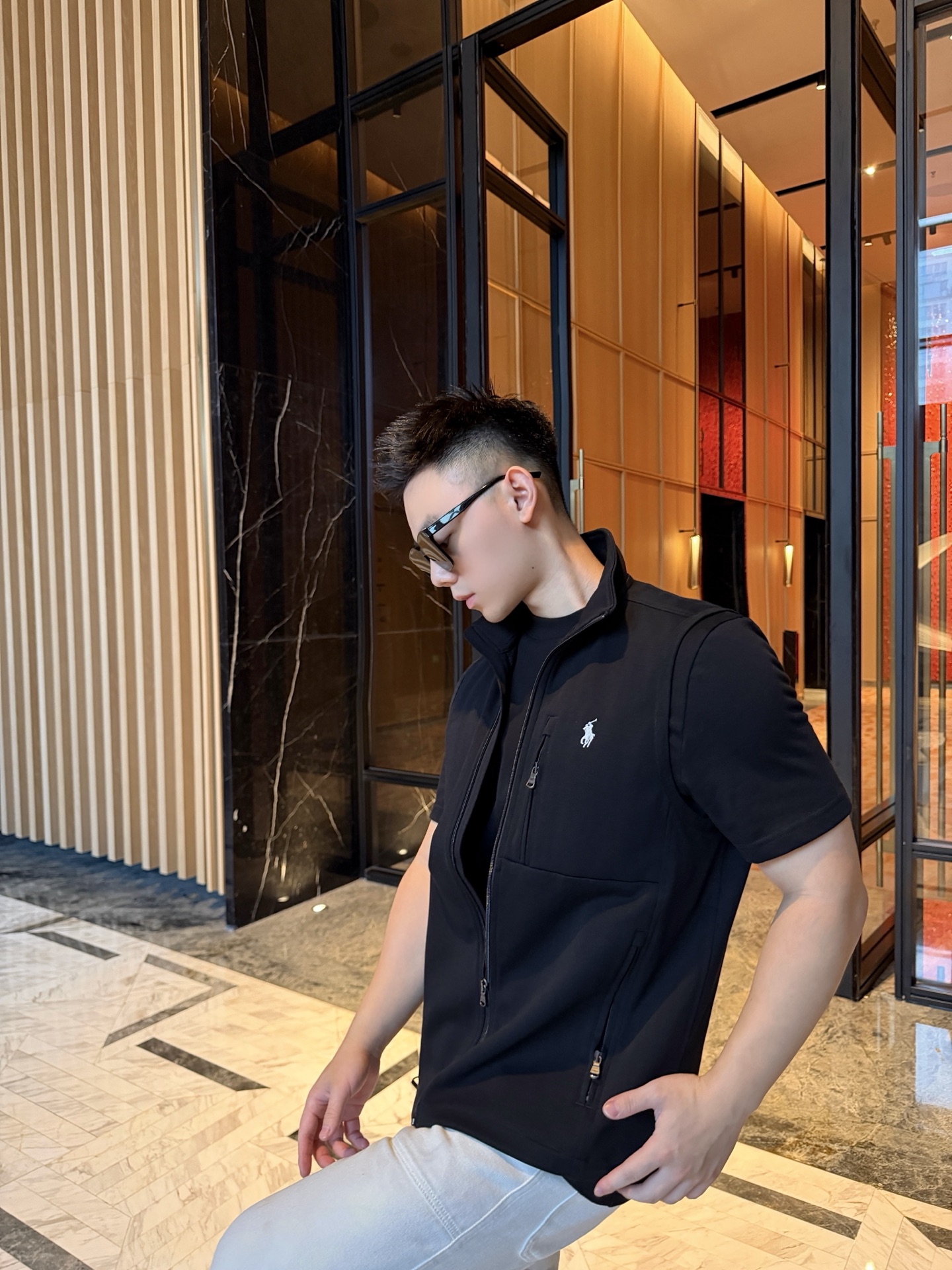 Ralph embroidered reversible vest
