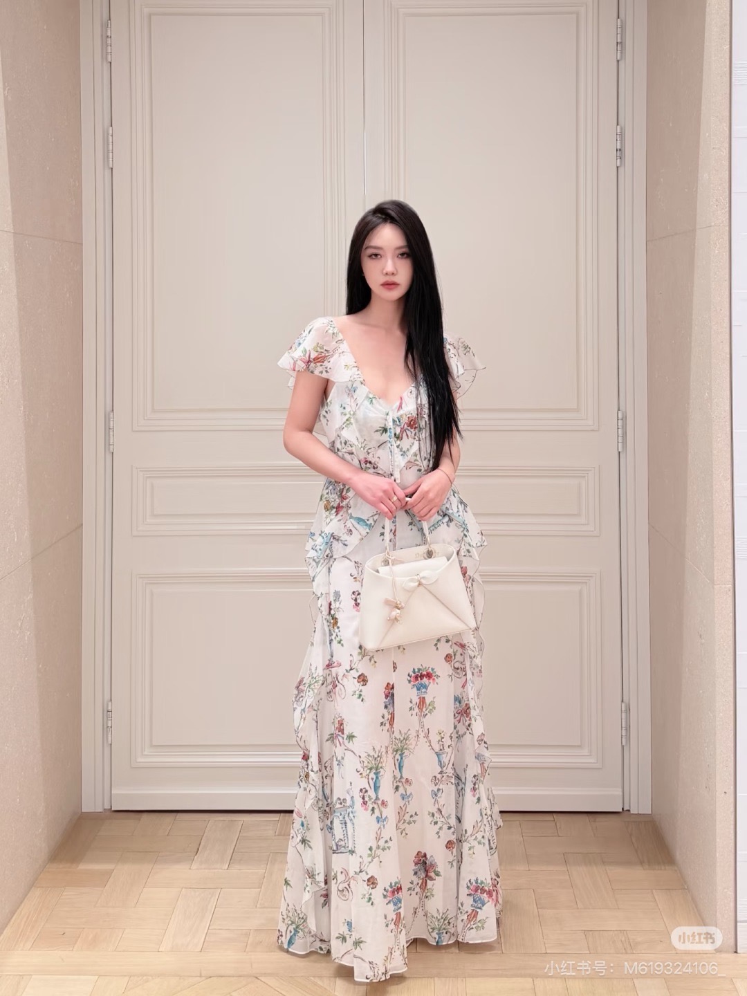 CD 26ss ruffle print dress