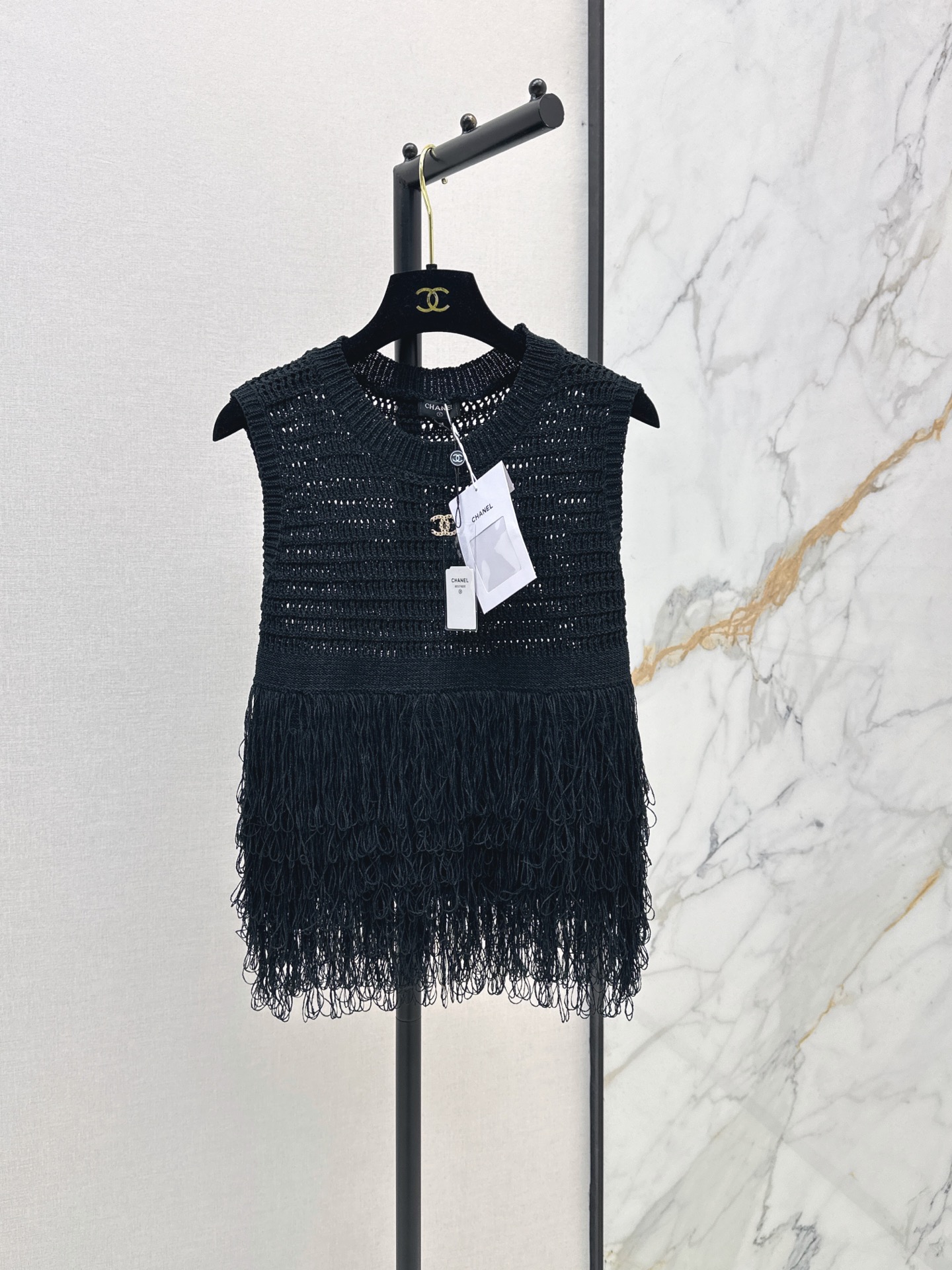 Chan 2ss knit fringe vest