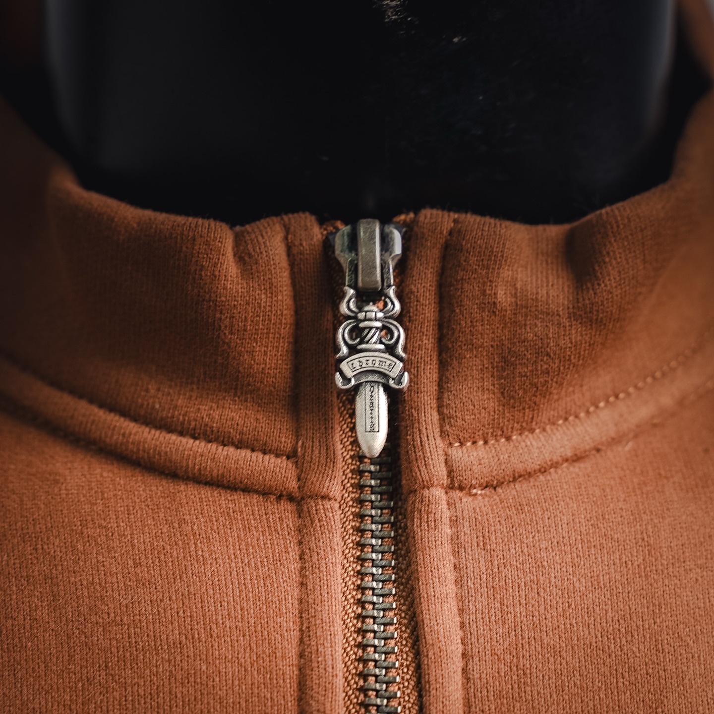 Chrome zip-up embroidered sweatshirt