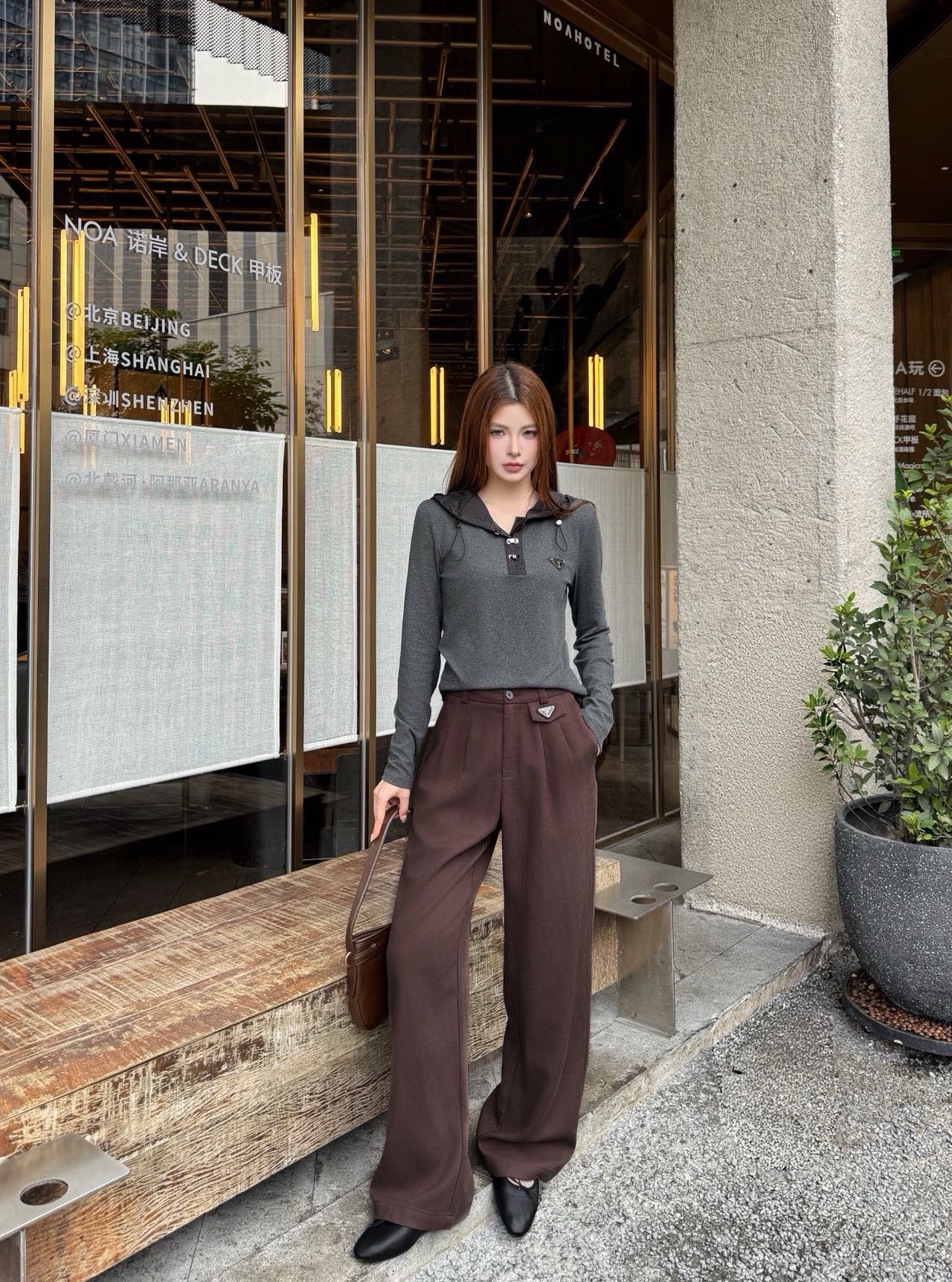 Pra 26fw hooded basic tee