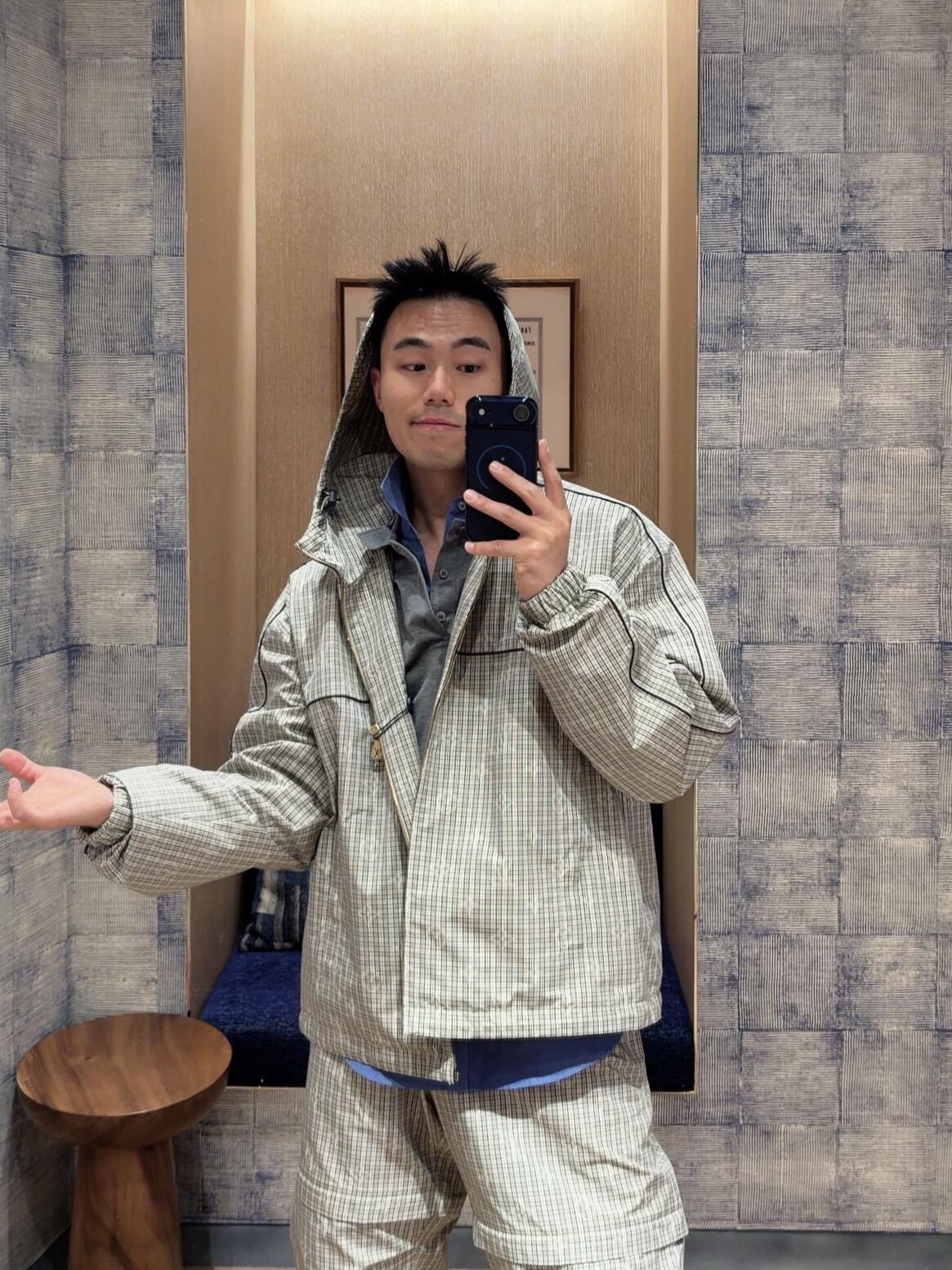 Louis plaid hooded jacket