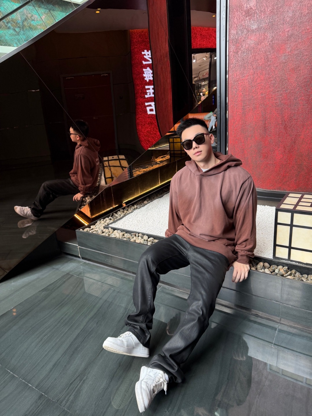 Acne washed letter hoodie