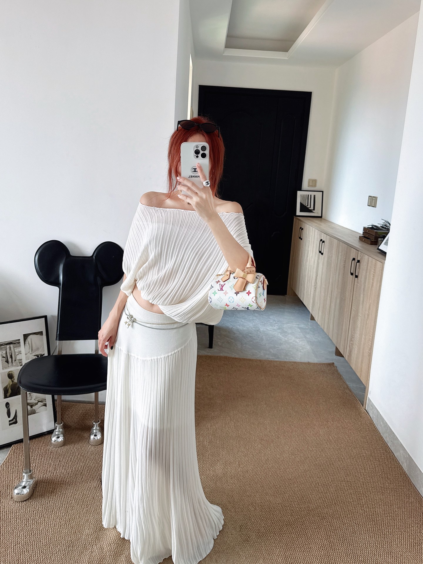 Brun 26ss knit cape knitwear skirt sets