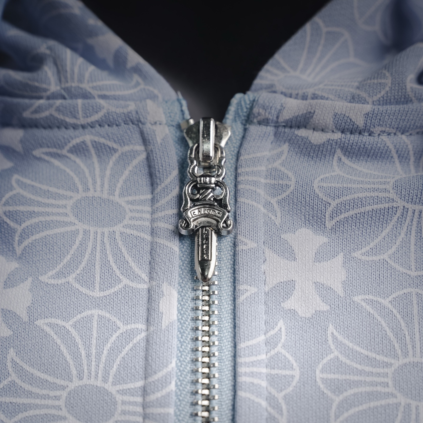 Chrome all-over zip-up jacket