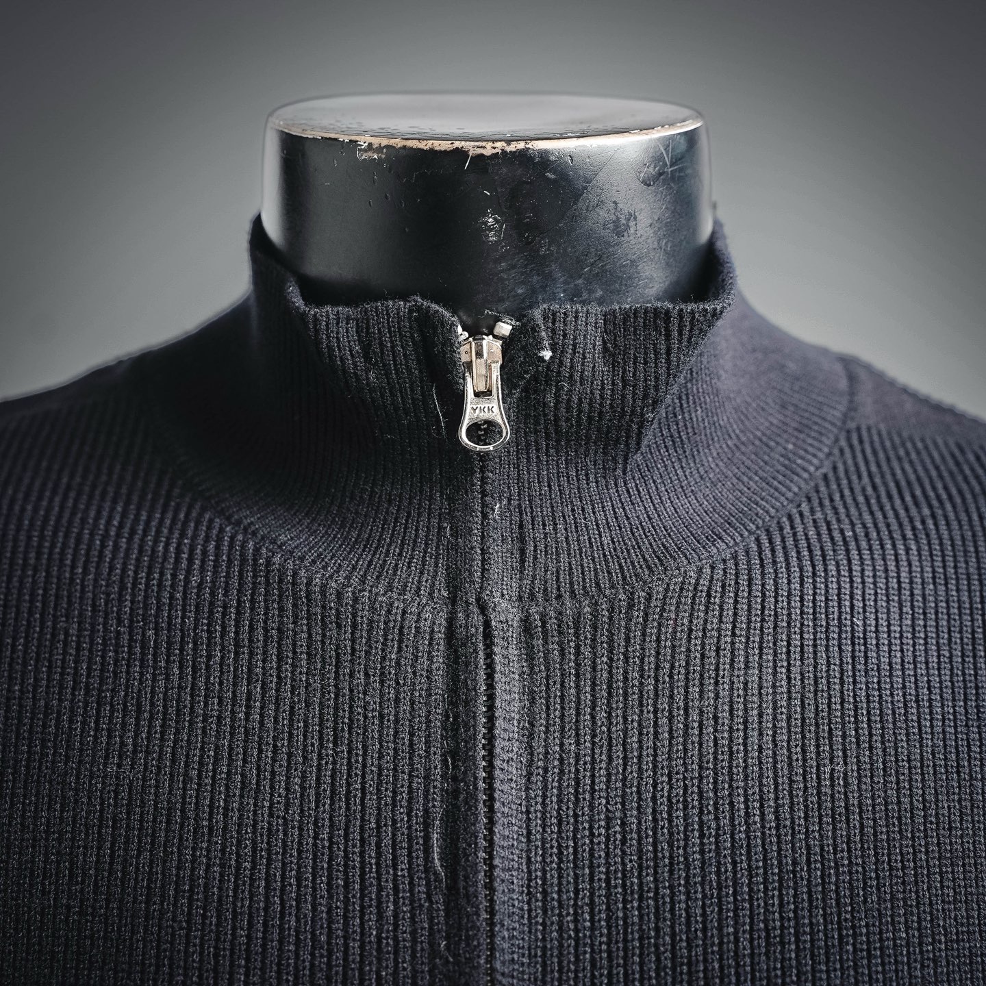 Stone zip-up sweater coat