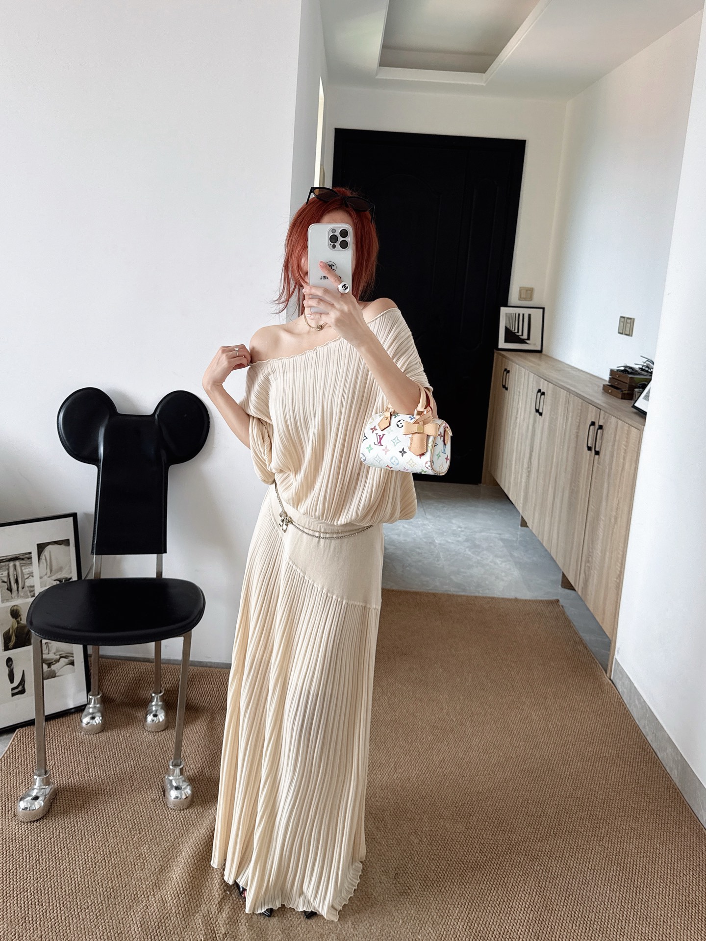 Brun 26ss knit cape knitwear skirt sets