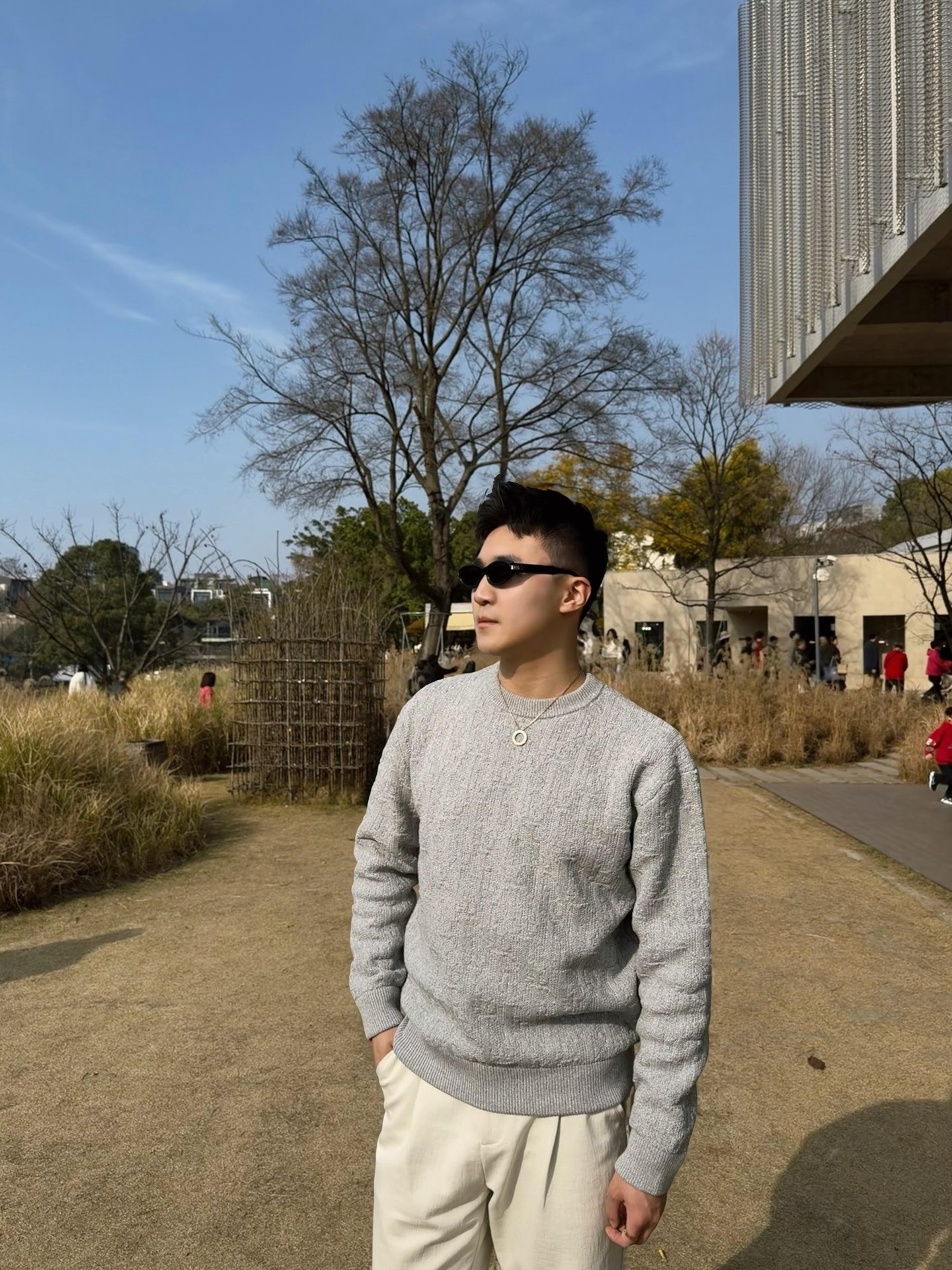 CD jacquard knit sweater
