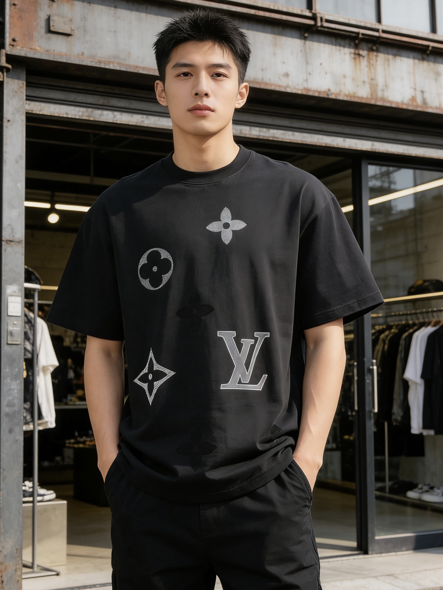 Louis knit printed t-shirt