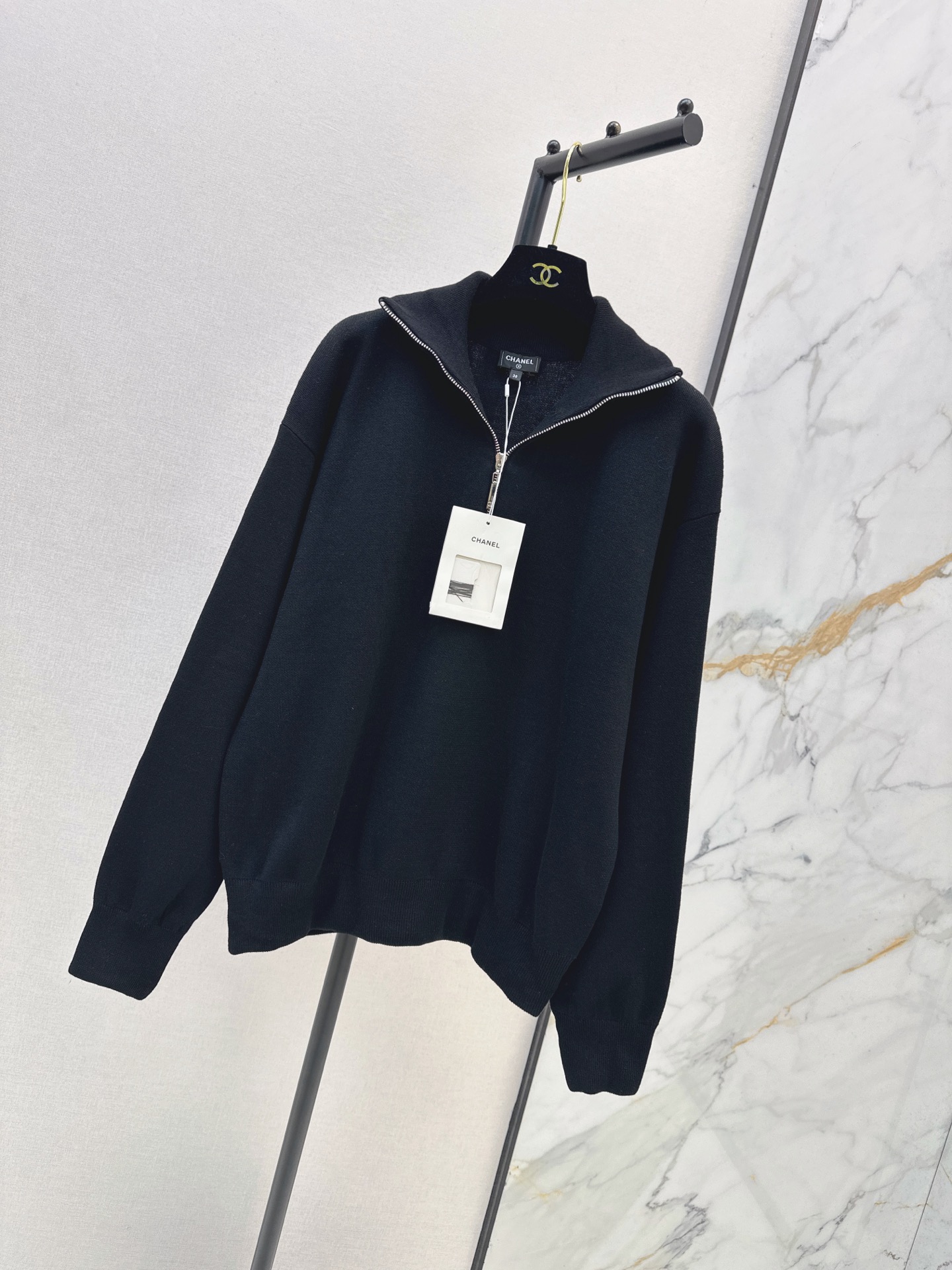 Chan 26fw zip-up knitwear