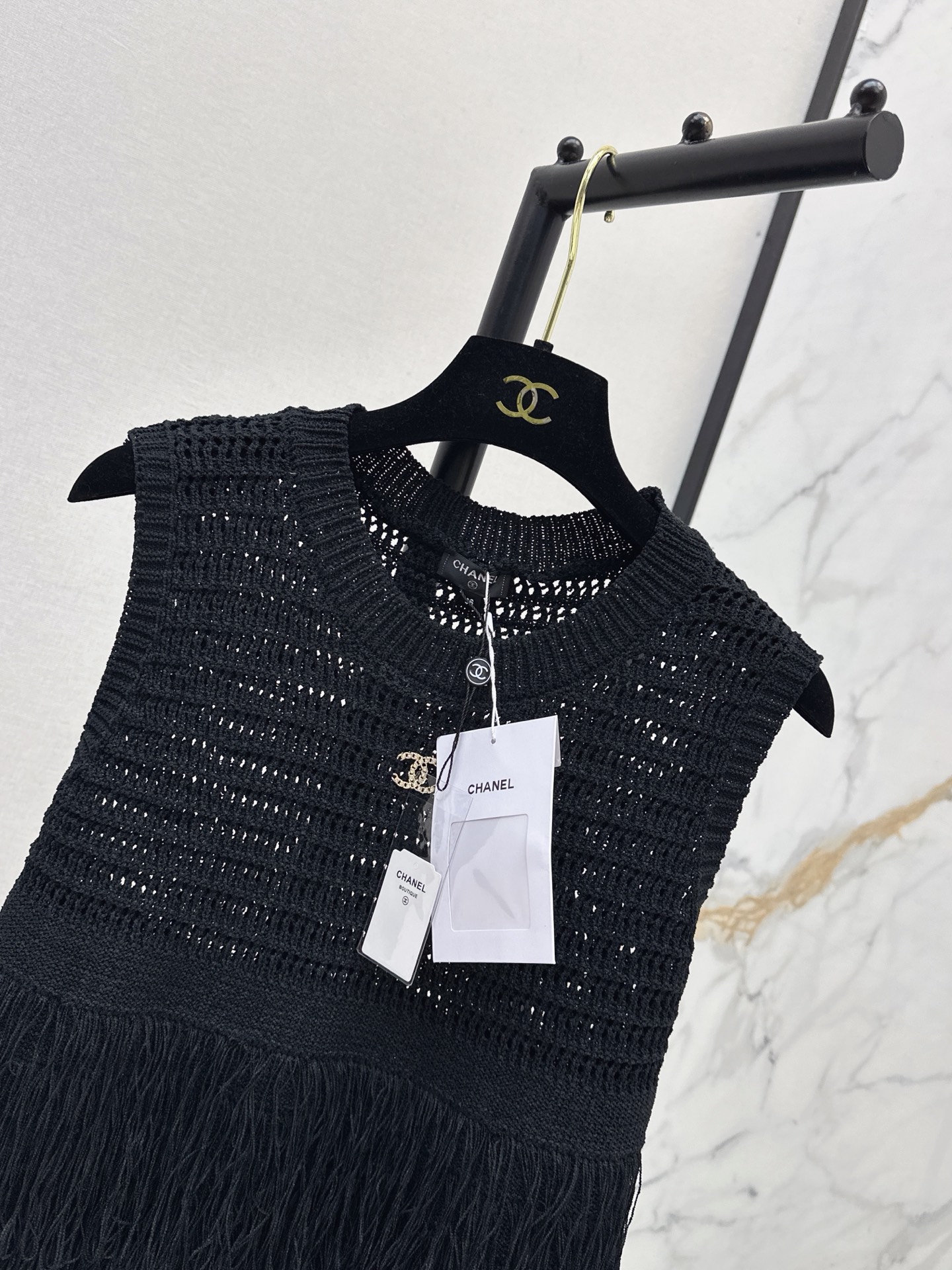 Chan 2ss knit fringe vest