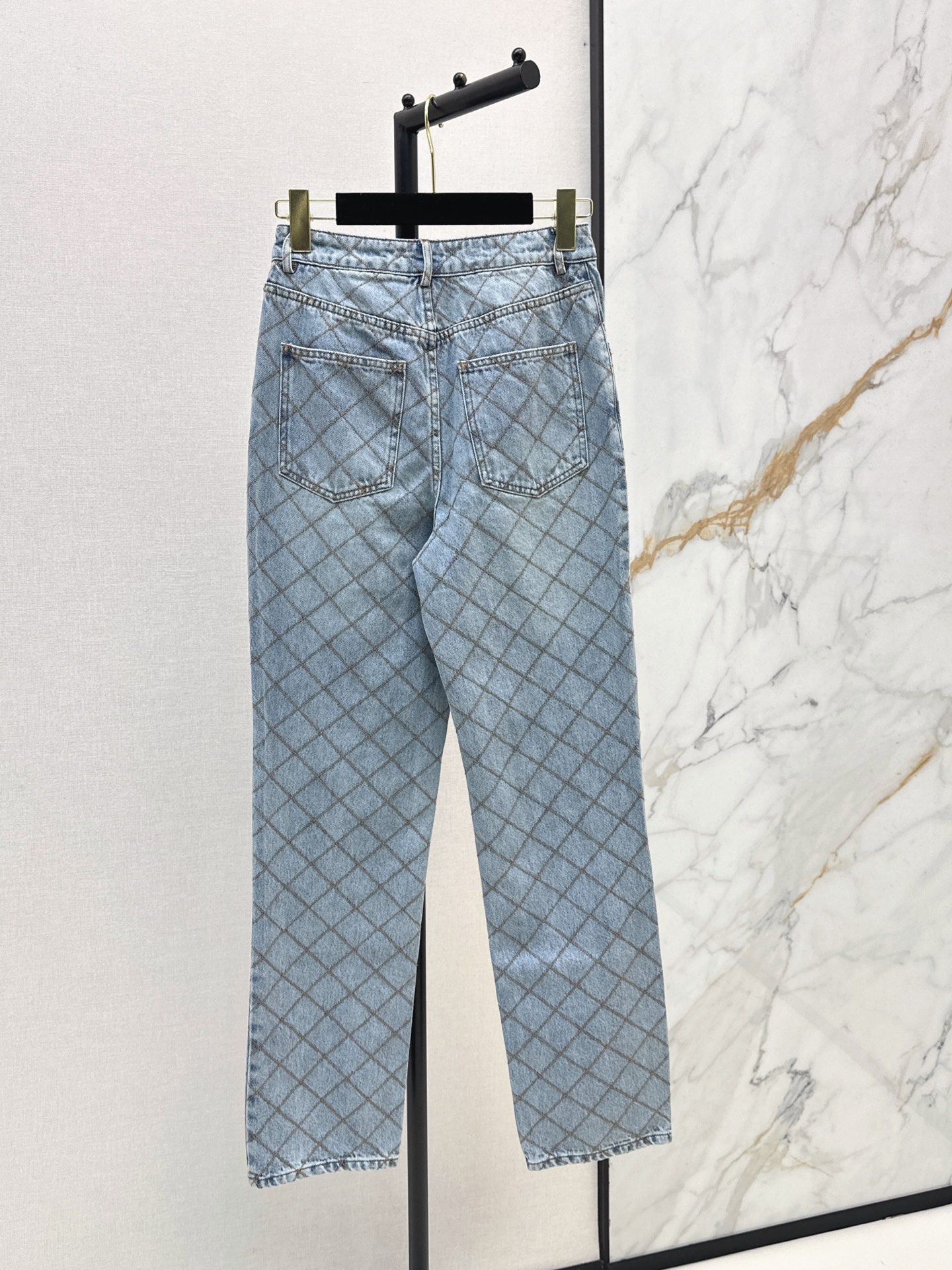 Chan 26fw diamond pattern jeans