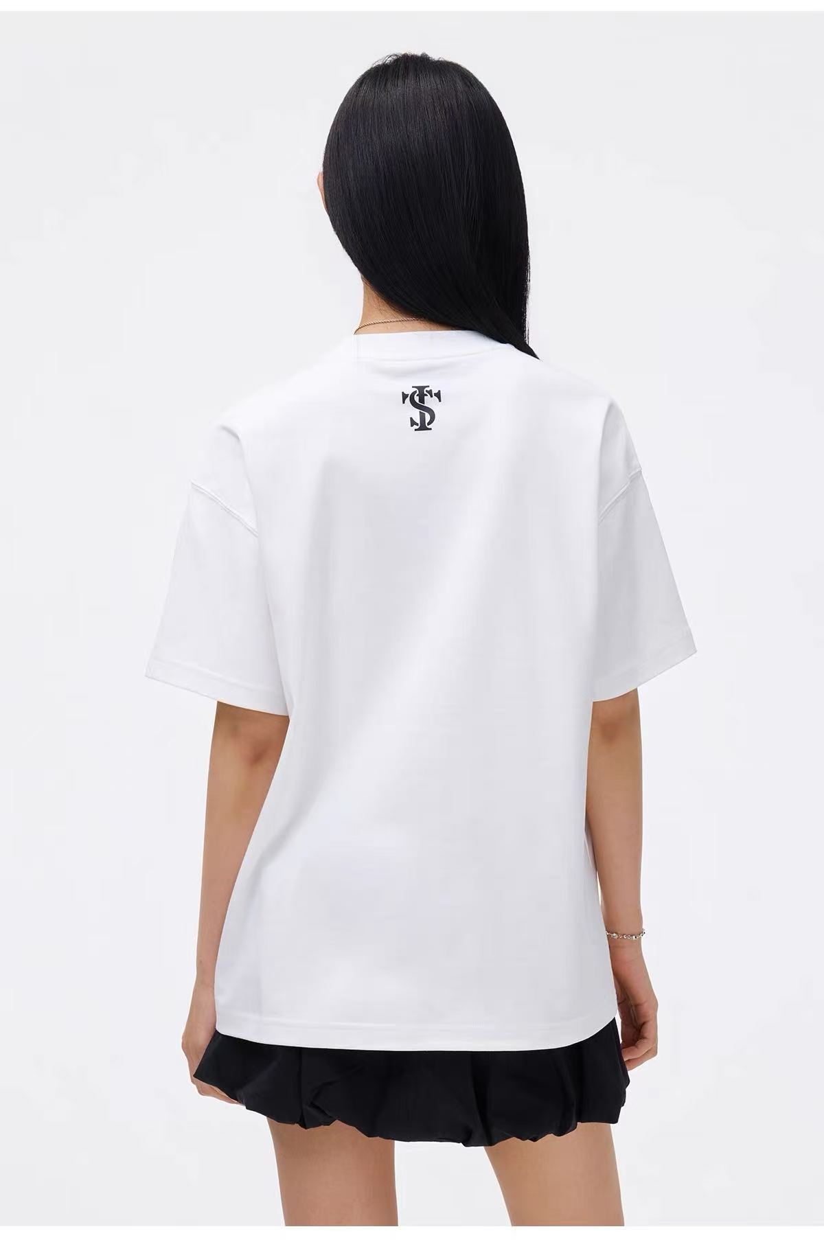 Stk rhinestone printed t-shirt
