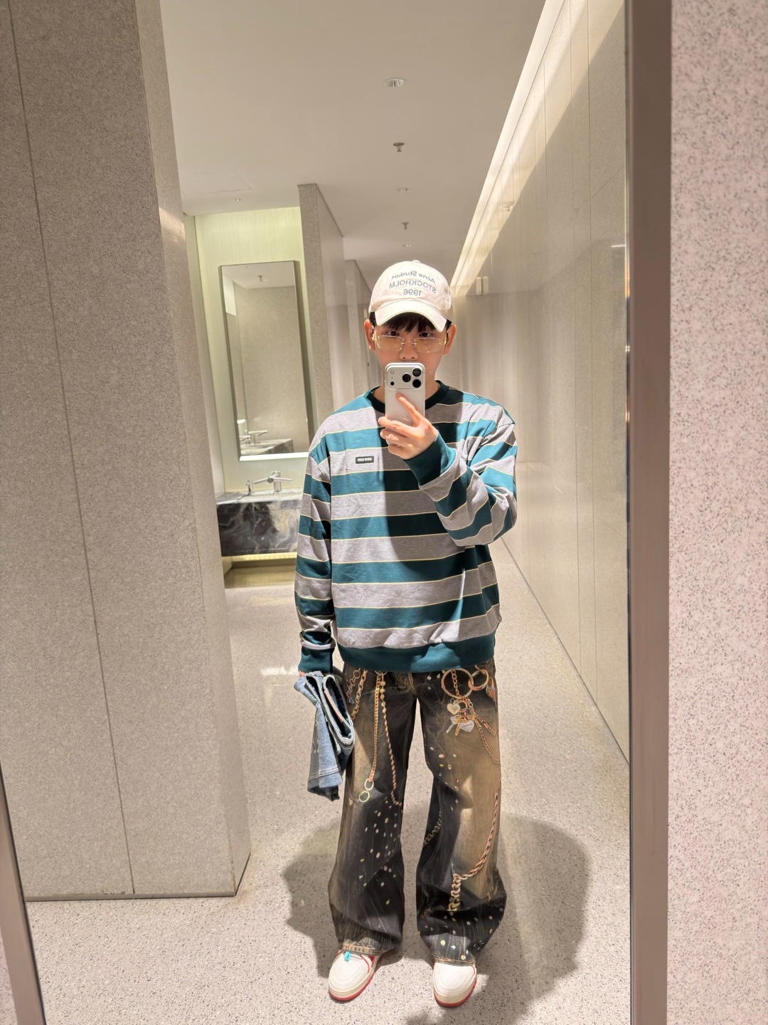 Miu striped sweatshirt