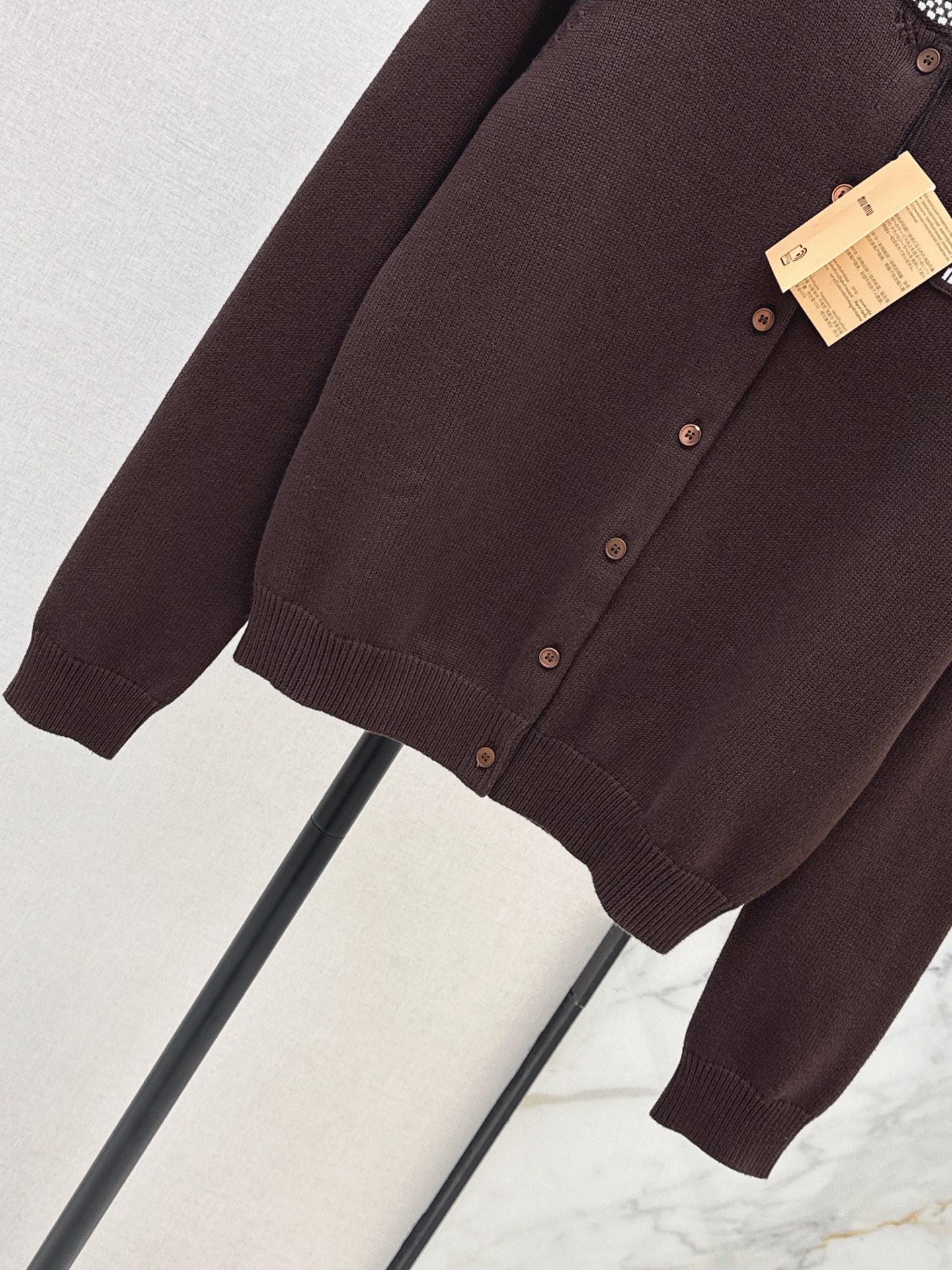 Miu 26ss rhinestone knit cardigan