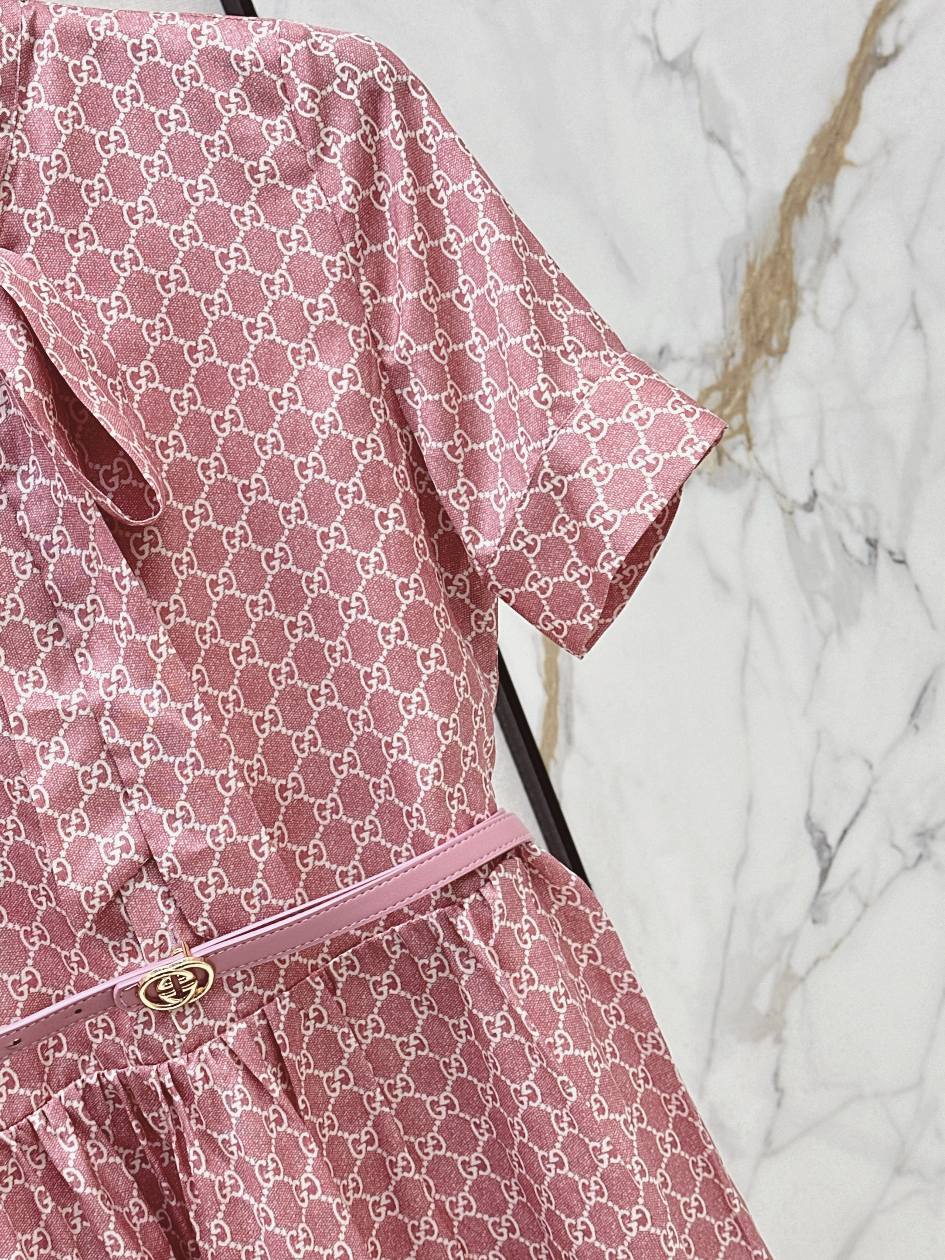 Guc 26ss print ribbon dress