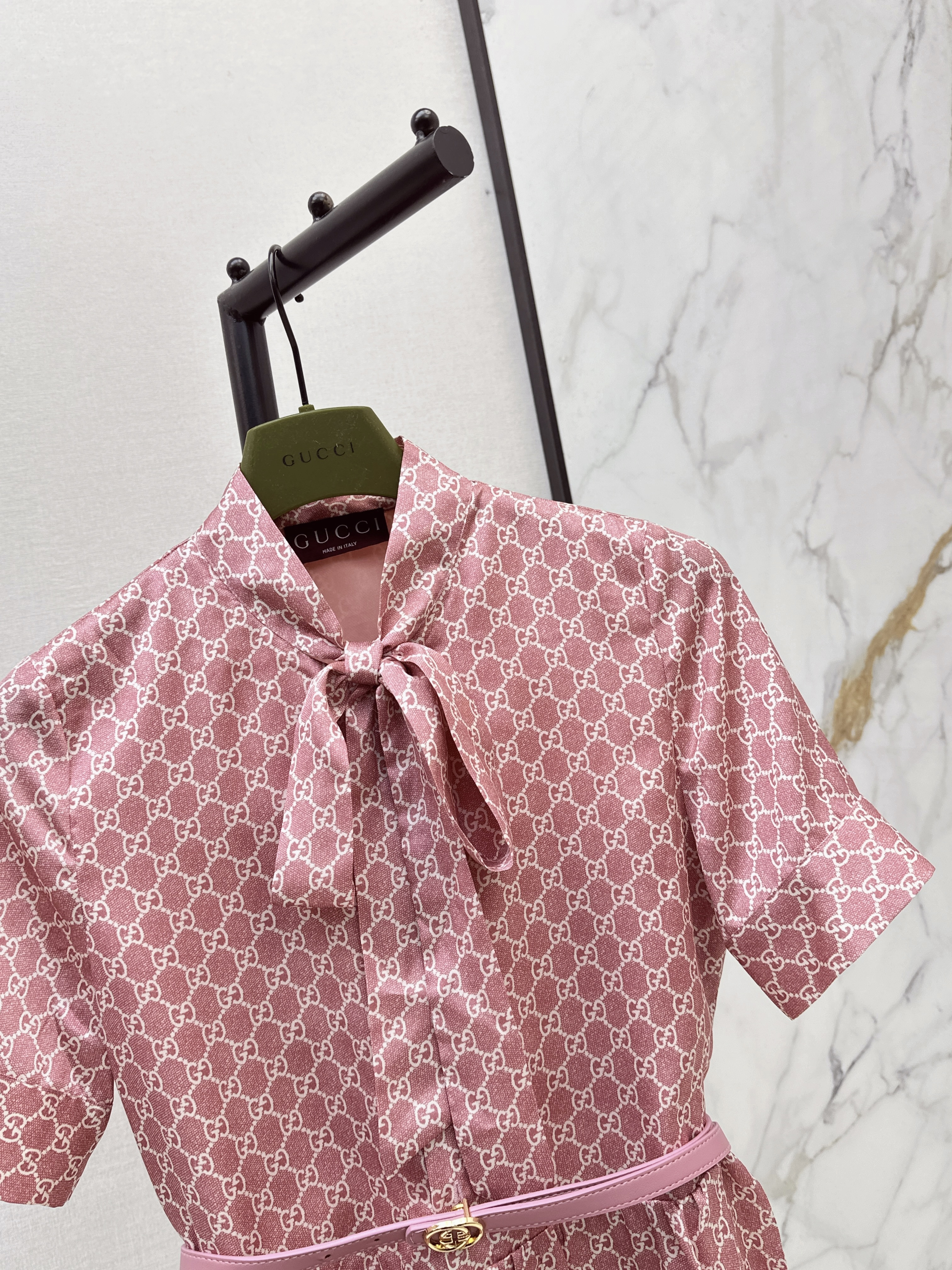 Guc 26ss print ribbon dress