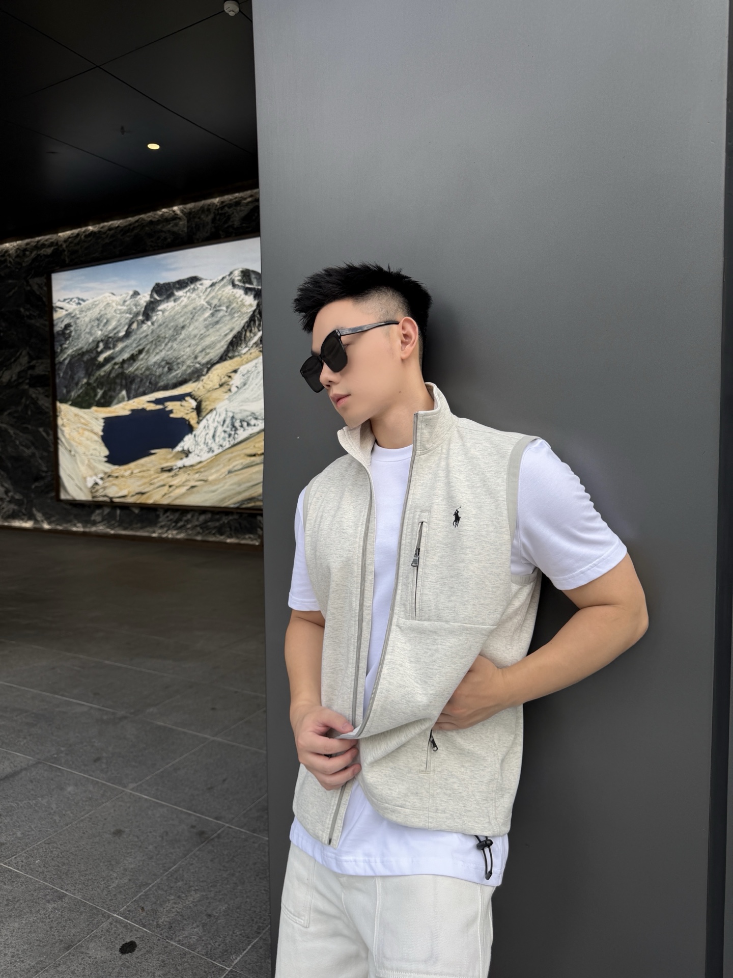 Ralph embroidered reversible vest