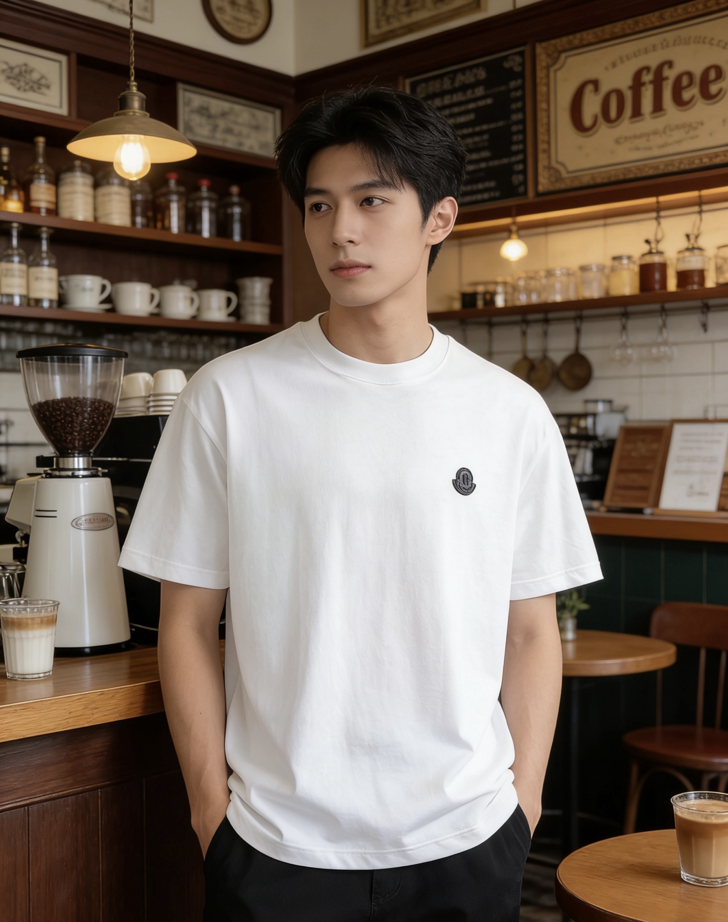 Mon embroiderd badge t-shirt