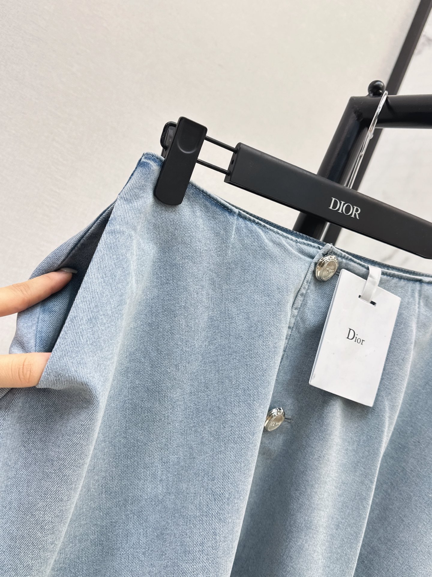 CD 26fw denim pleated skirt