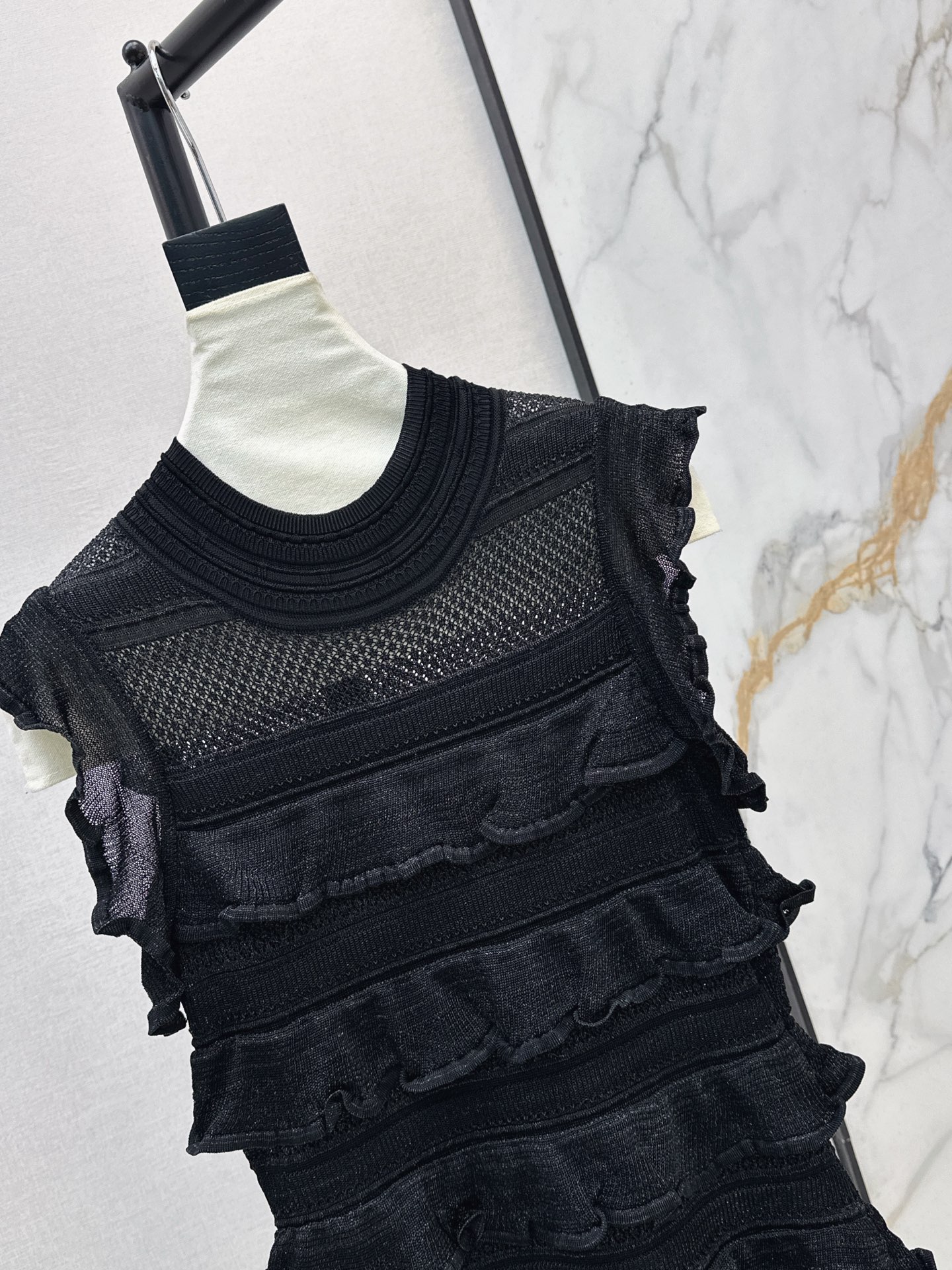 Chol 26fw layered knit dress