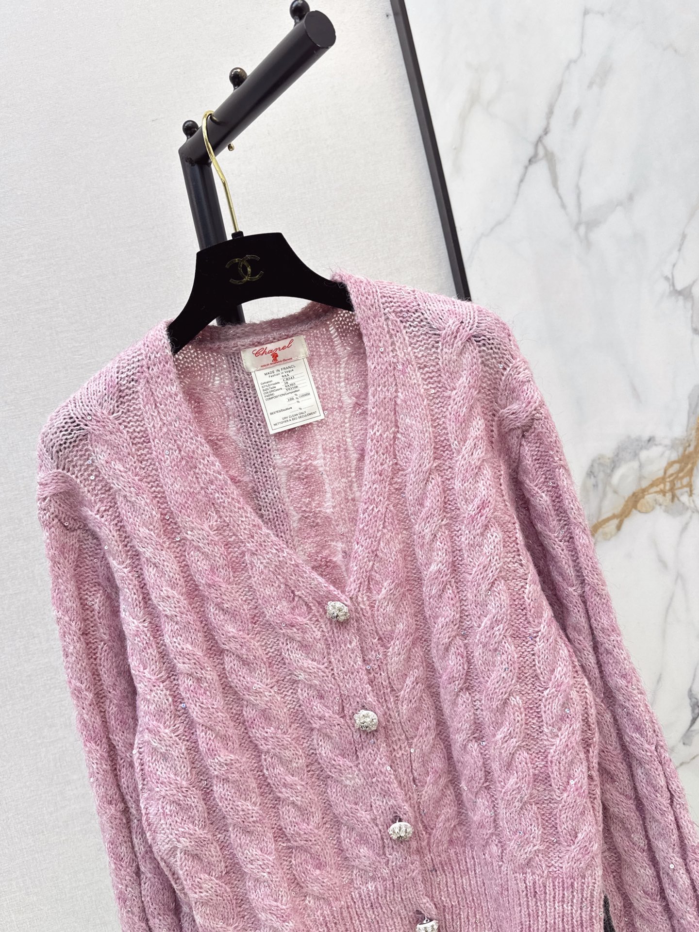 Chan 26fw cable jacquard cardigan