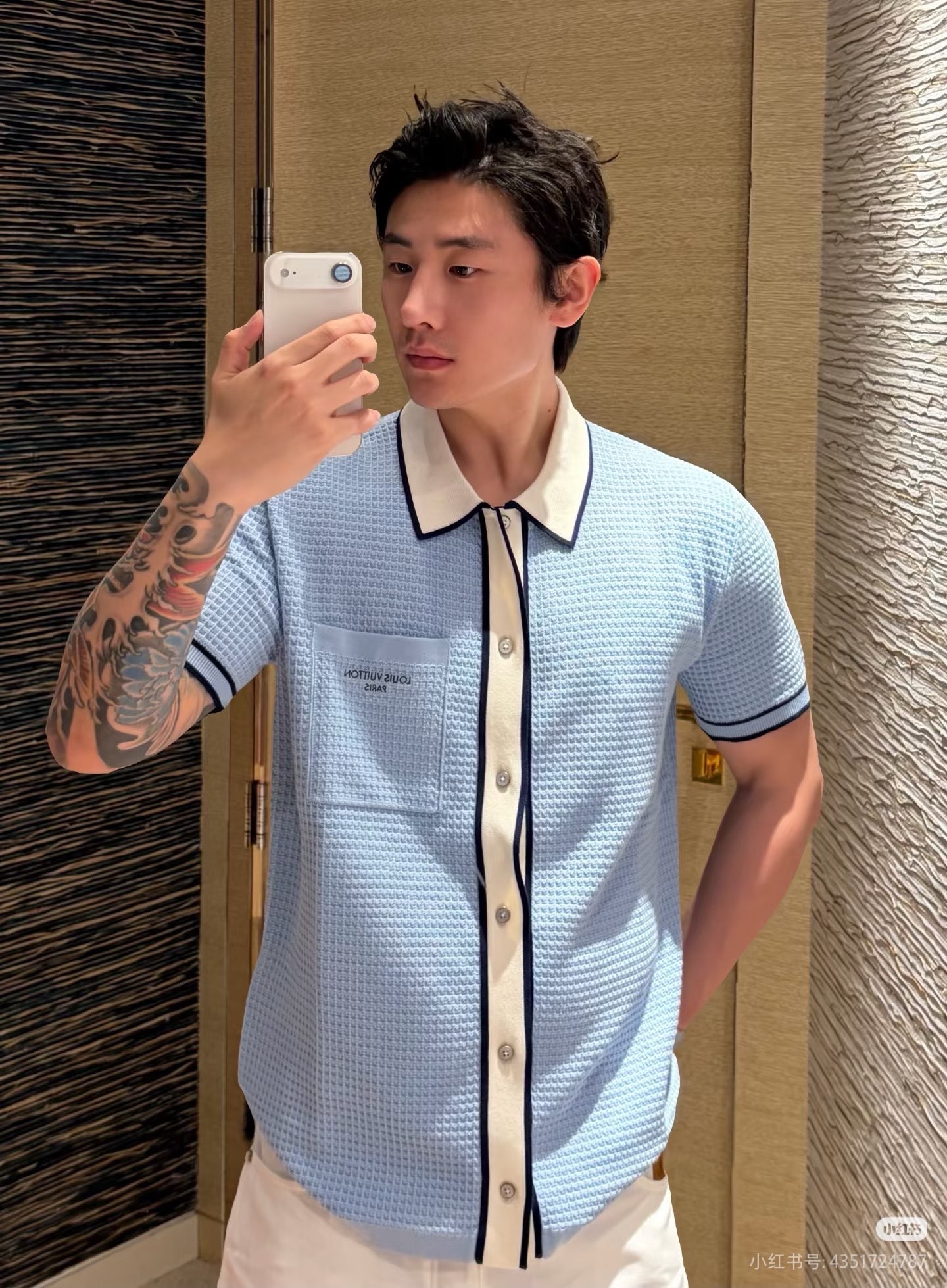 Louis pocket badge knit t-shirt