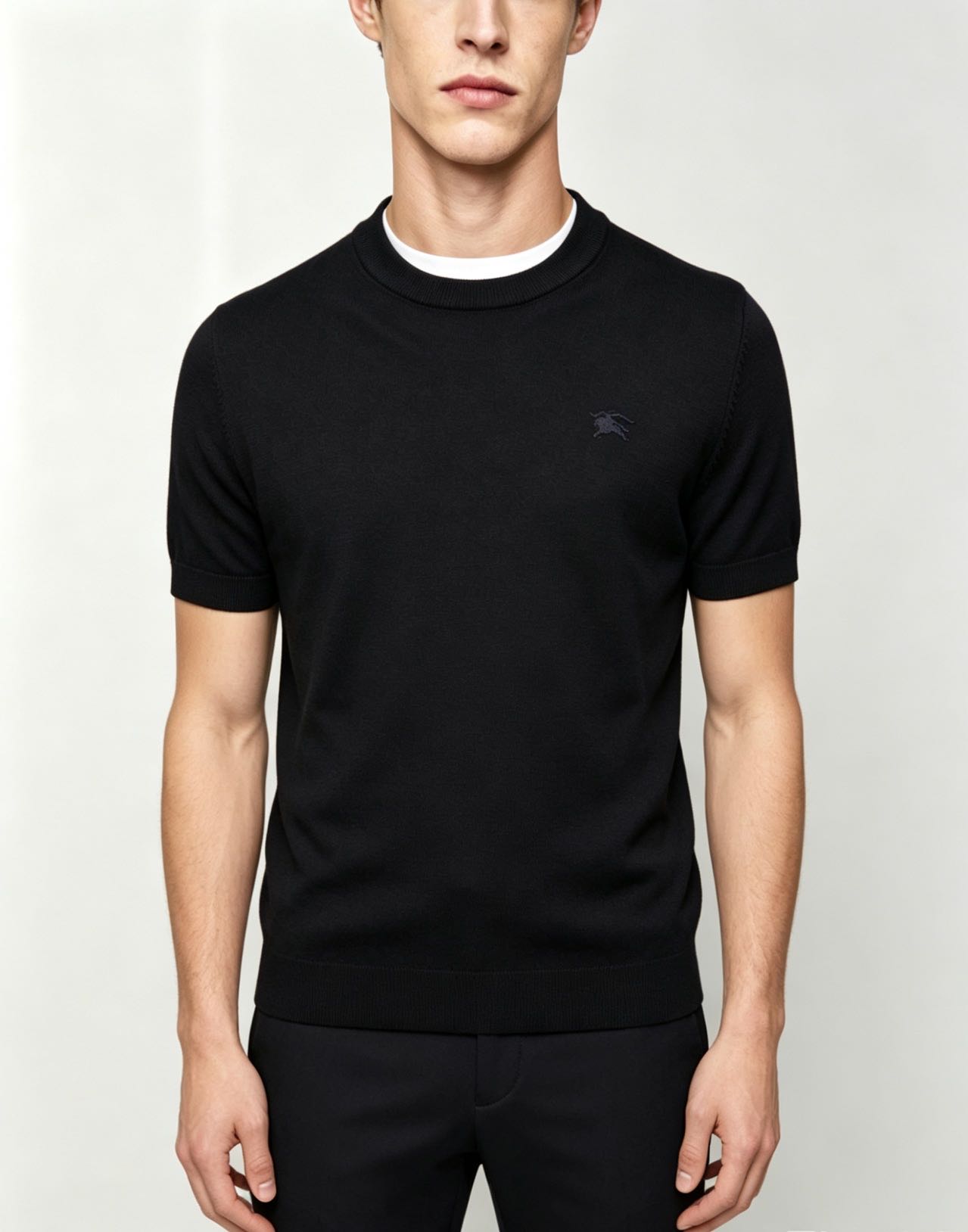 Bur knit embroidered t-shirt