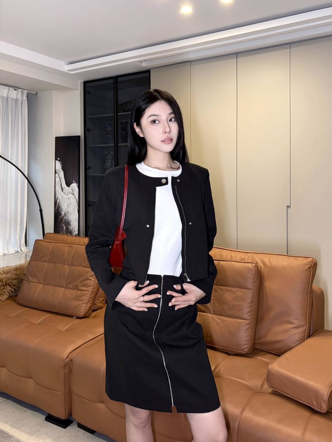 Her 26ss zip-up skirt