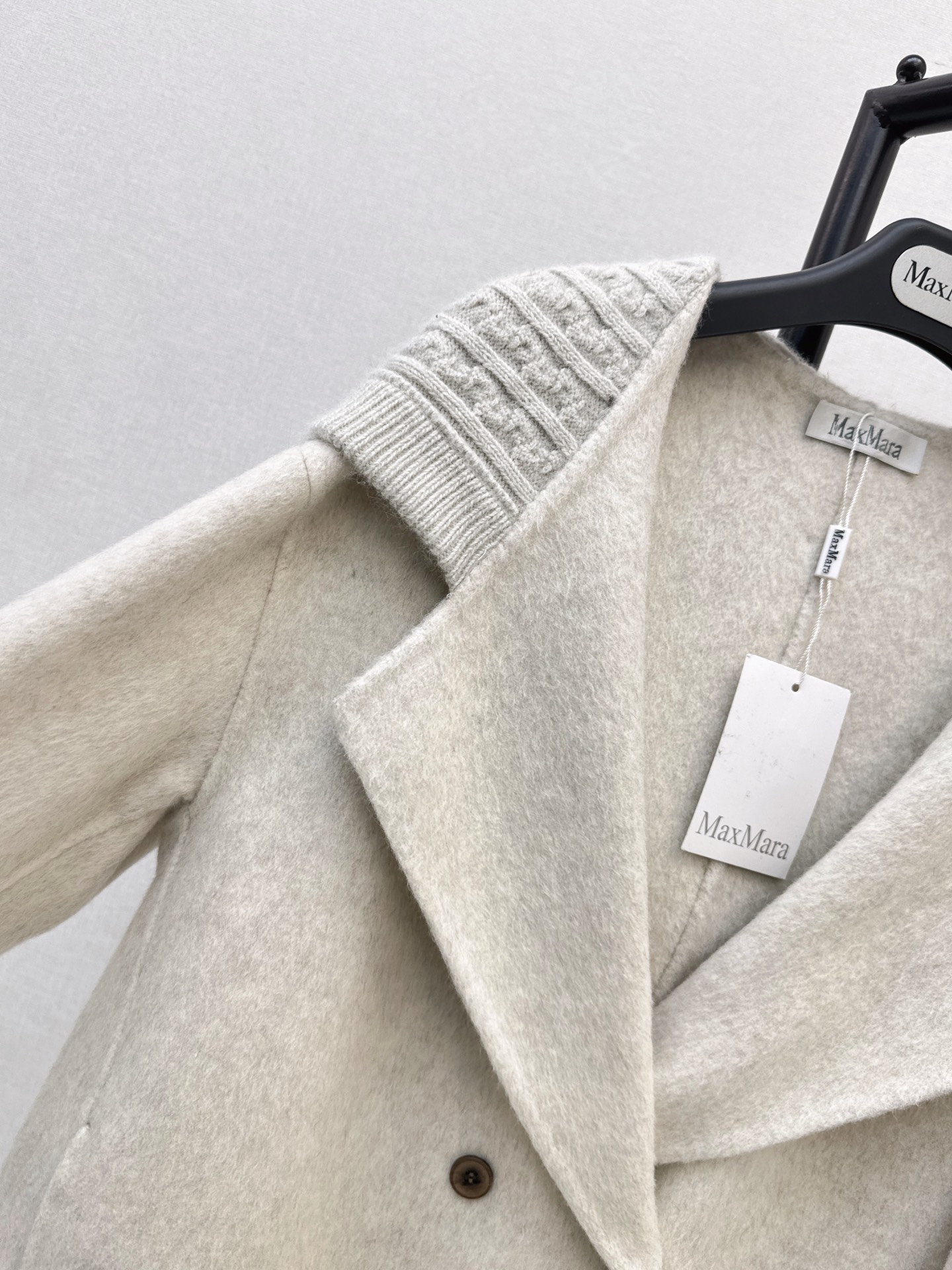 Max 26fw knit hooded woolen overcoats