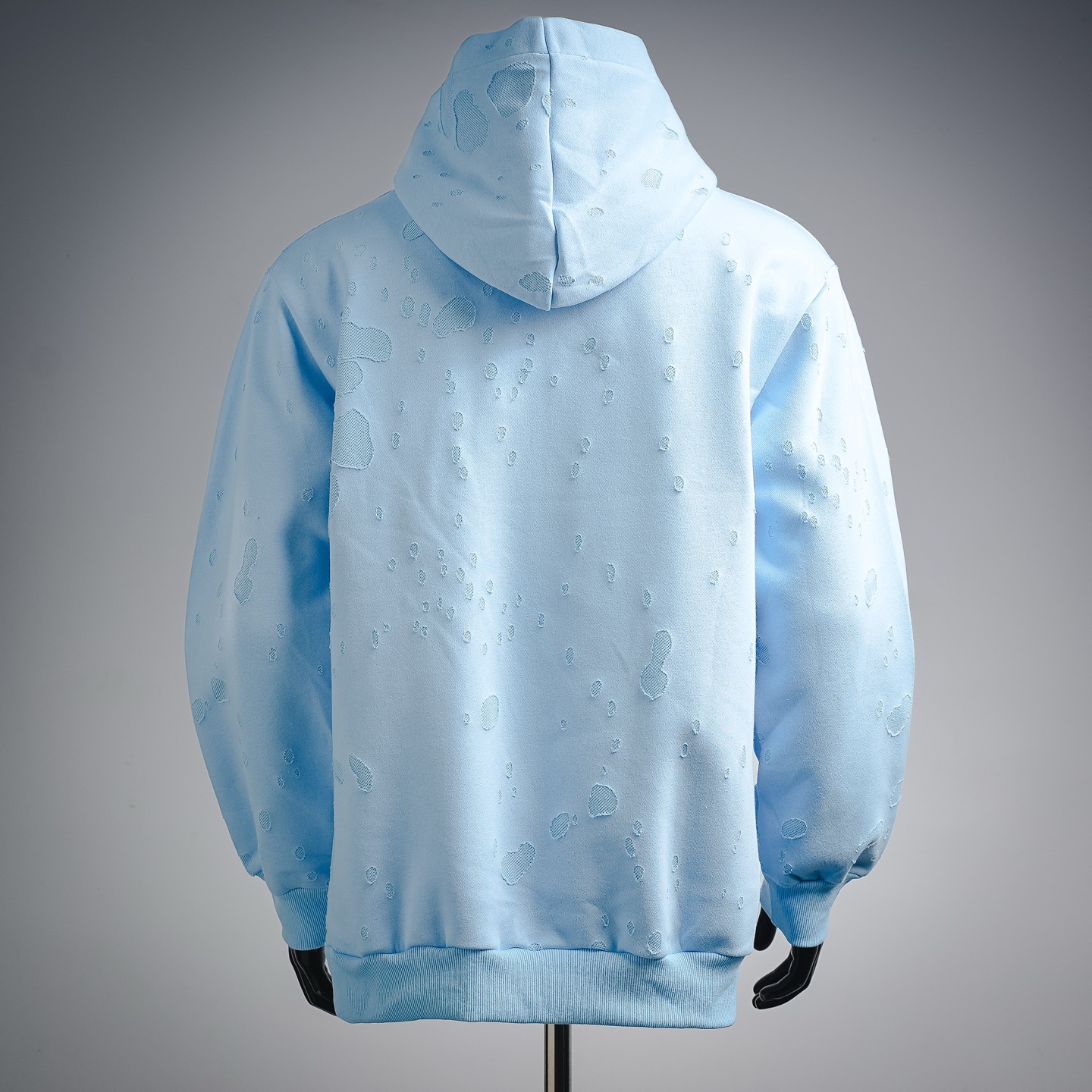 Given print ripped hoodie